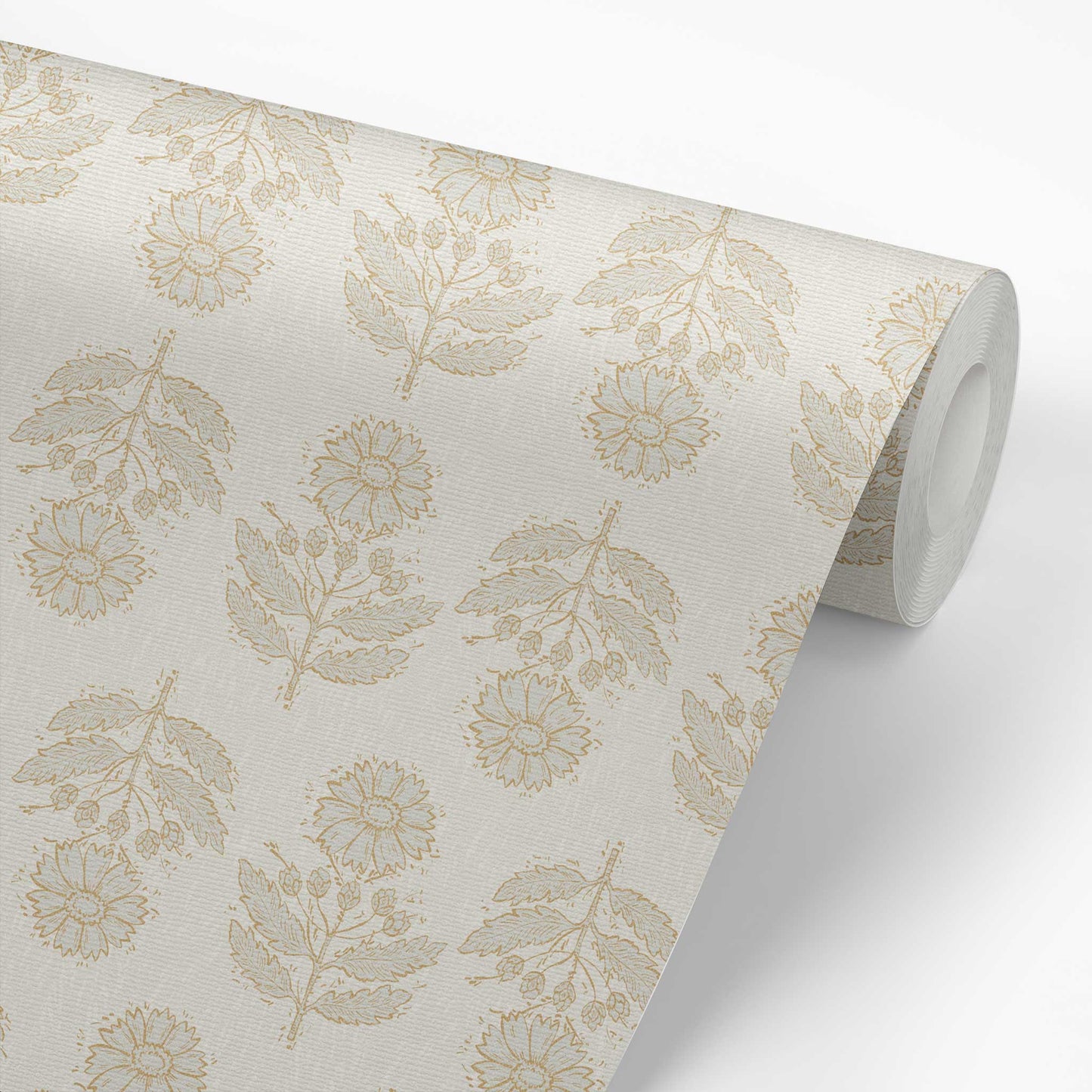 Antique Floral Rows Wallpaper - Neutral