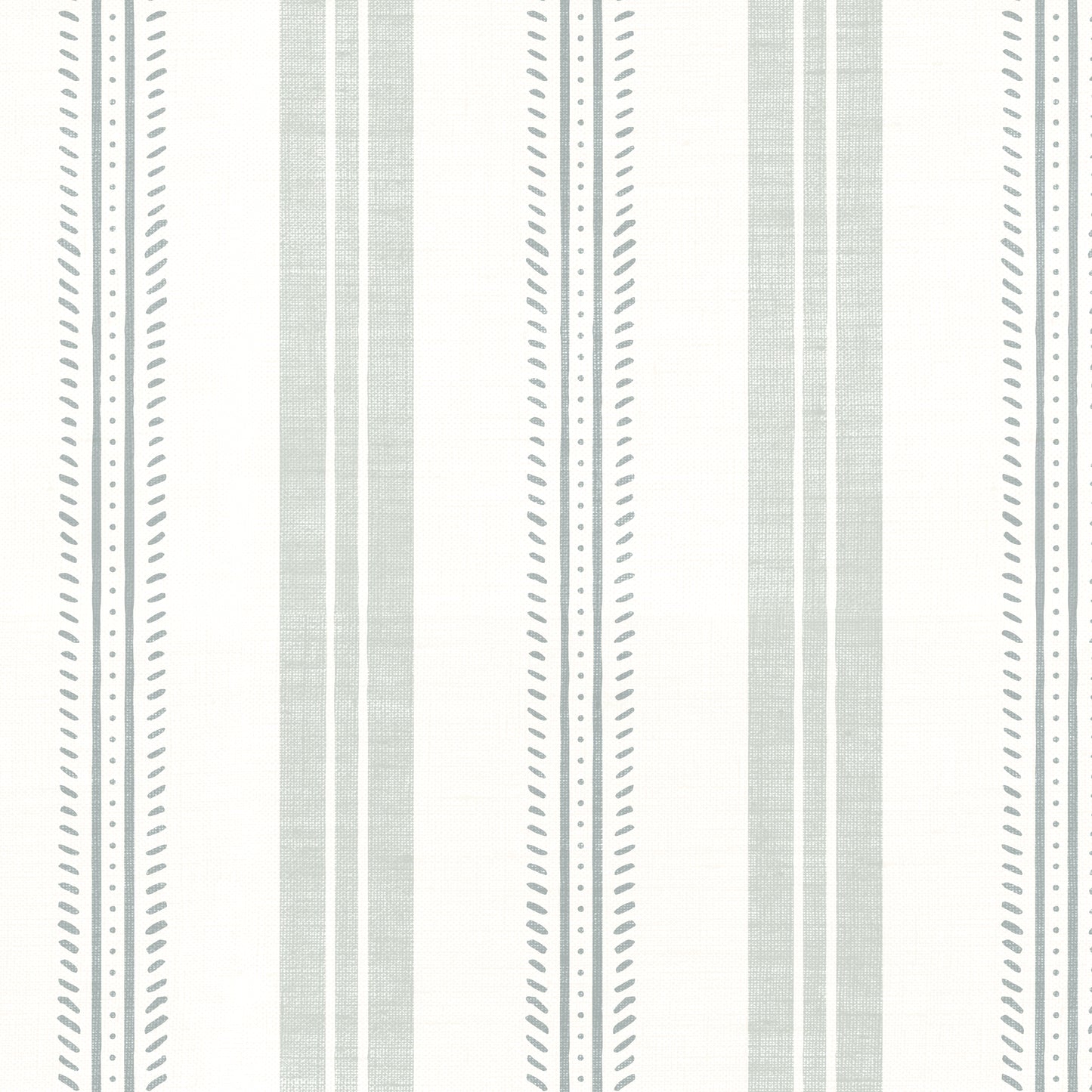 Antique Linen Stripes in Sea Salt on Cream shown close up.