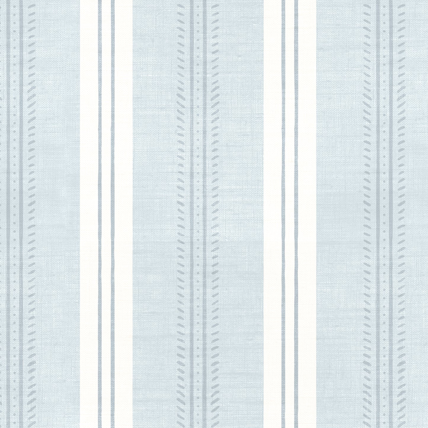 Antique Linen Stripe Wallpaper in Hinting Blue shown close up.