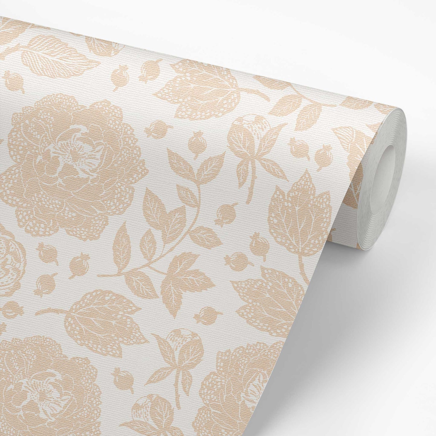 Antique Peonies Wallpaper - Beige