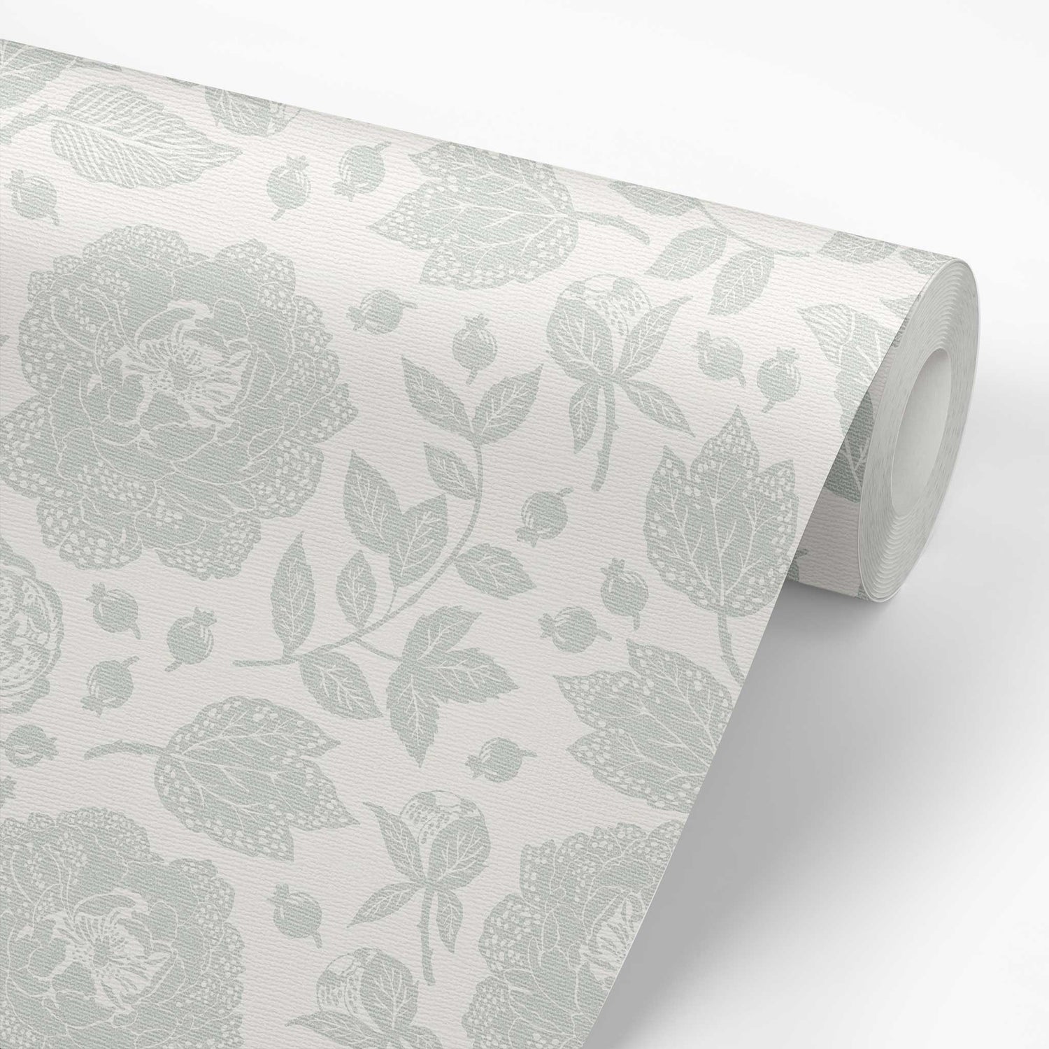 Antique Peonies Wallpaper - Sage