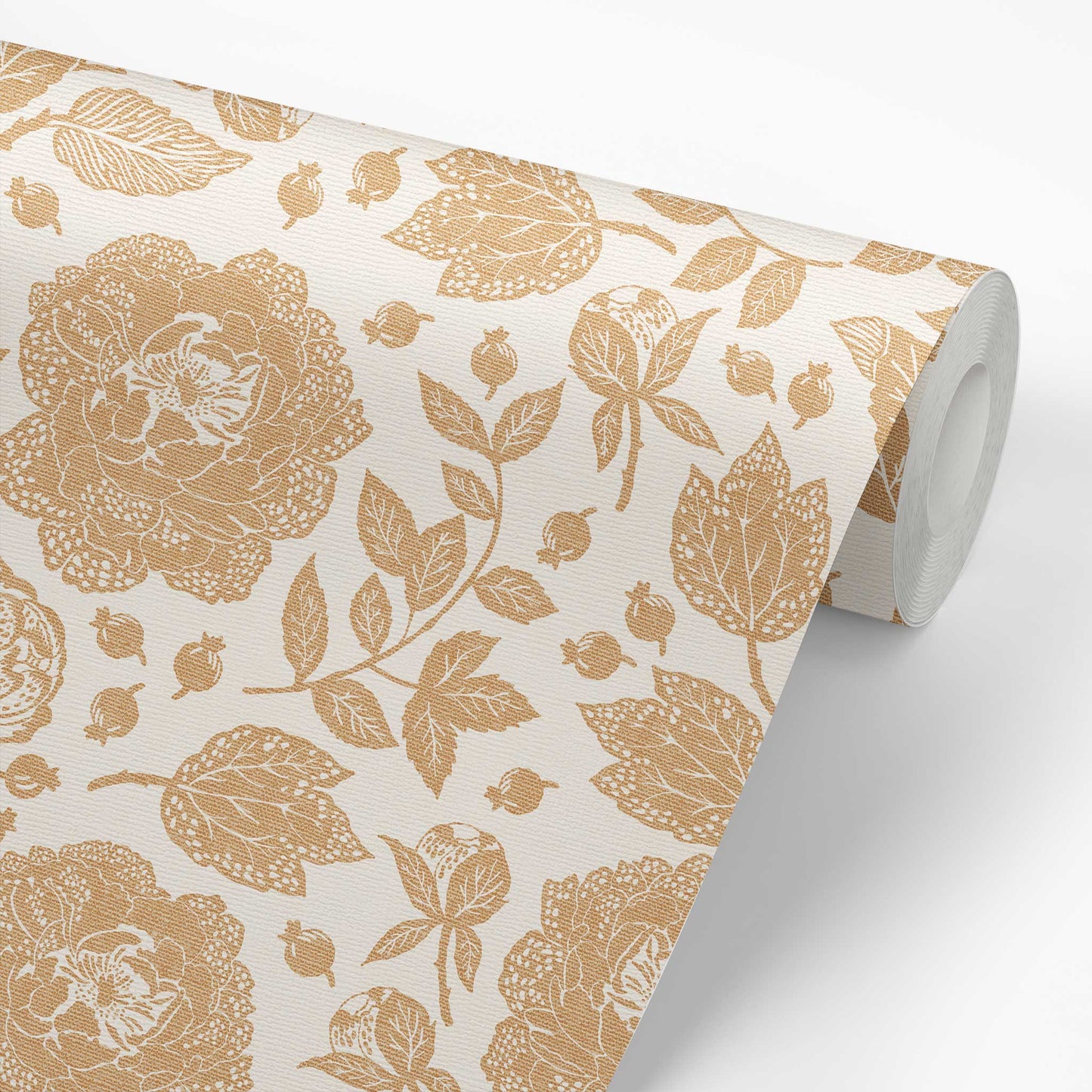 Antique Peonies Wallpaper - Tawny