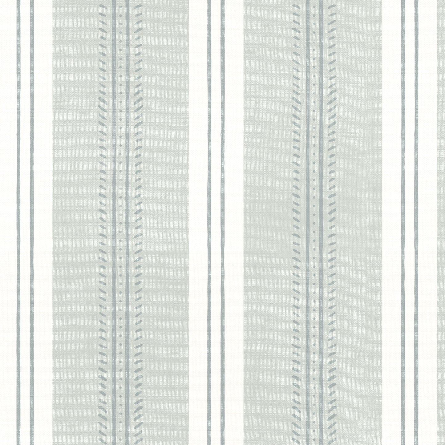 Antique Linen Stripe Wallpaper in Sea Salt in a closeup view