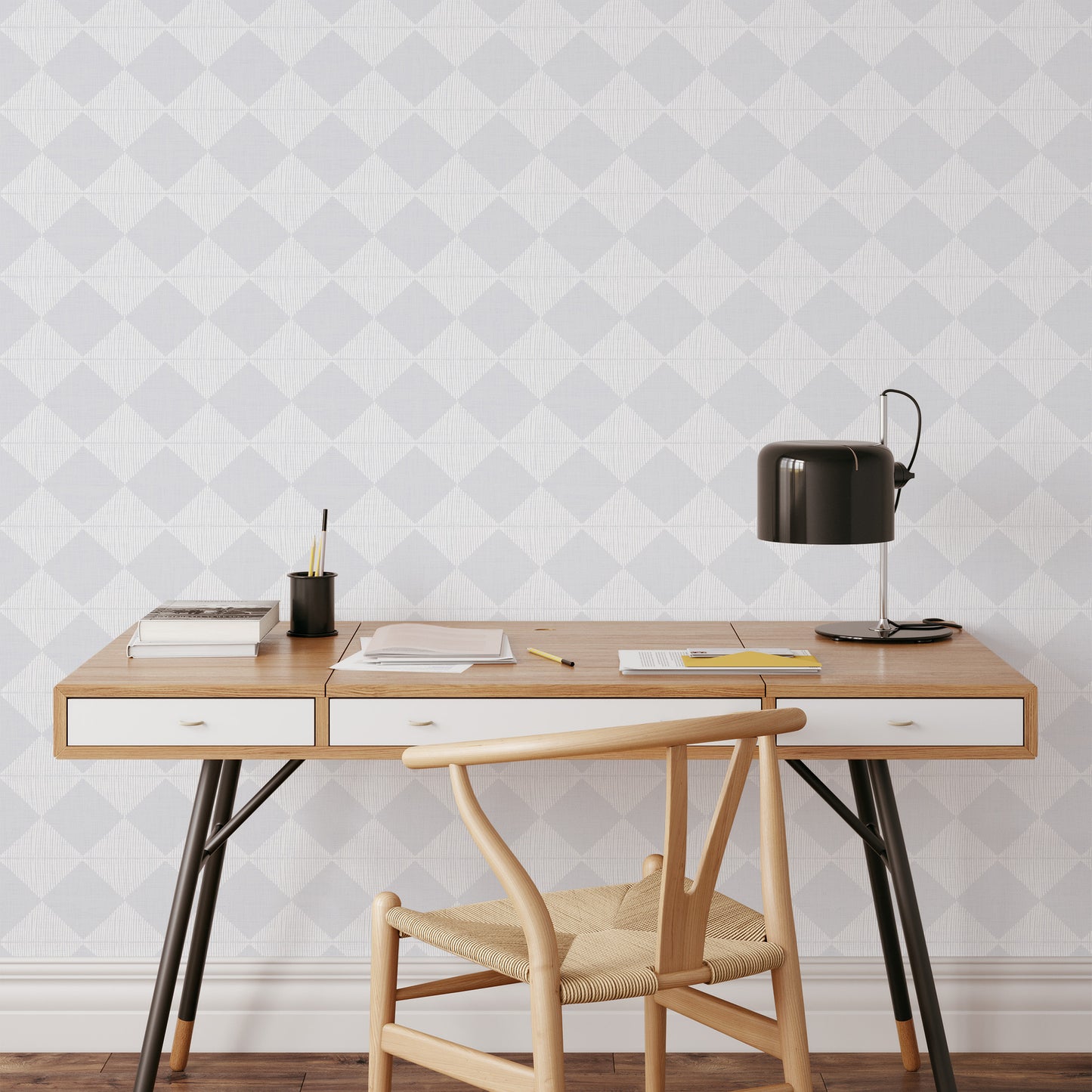 Antwan Checkerboard Wallpaper - Pale Blue