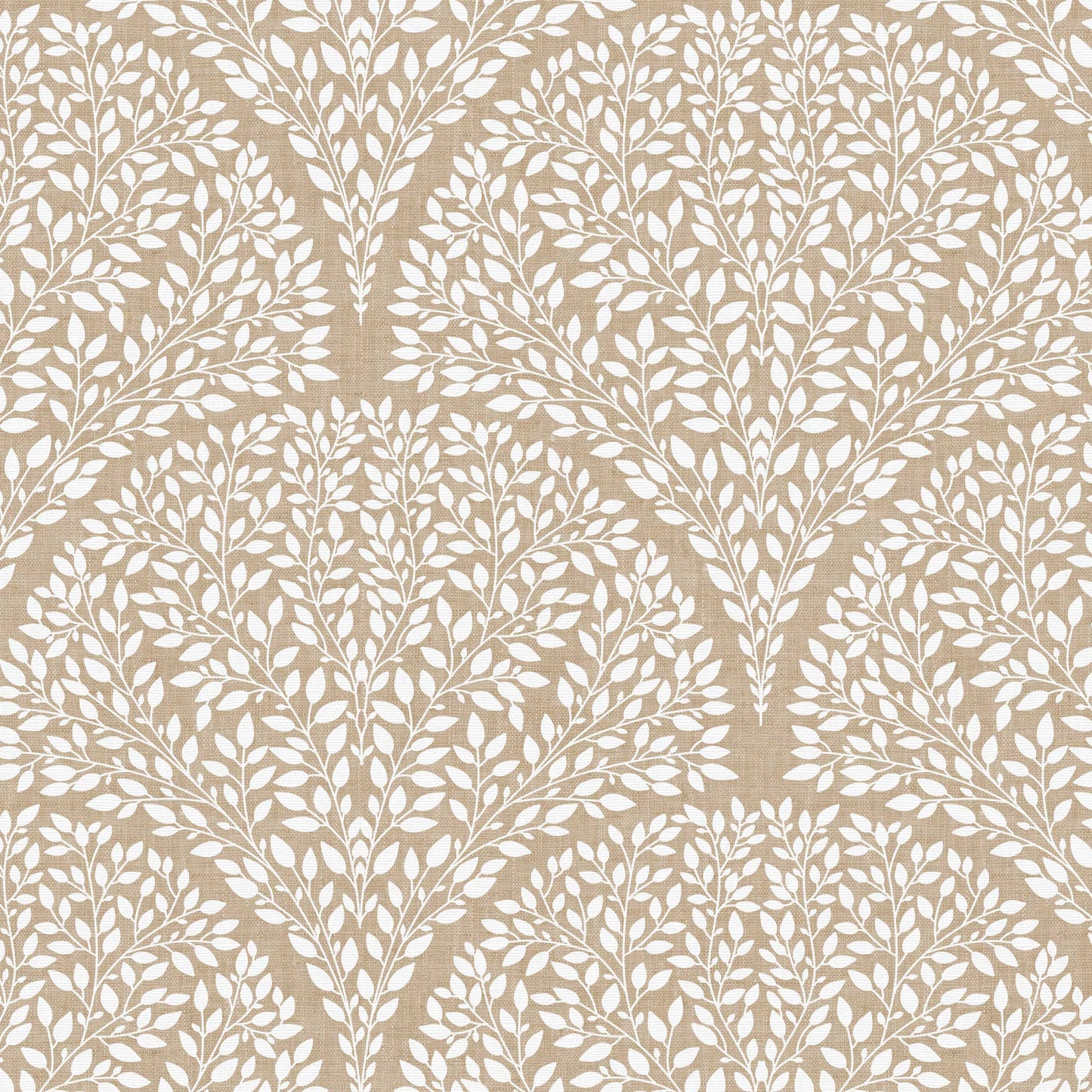 Arched Leaves Wallpaper in Beige shown in a closeup view
