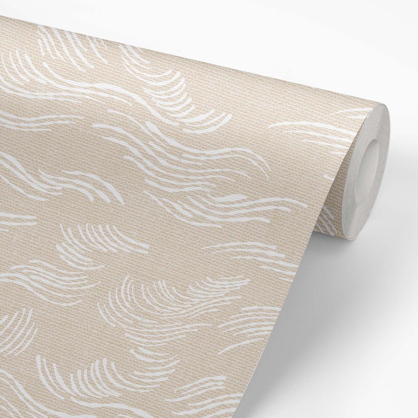 Beach Waves Wallpaper - Tan