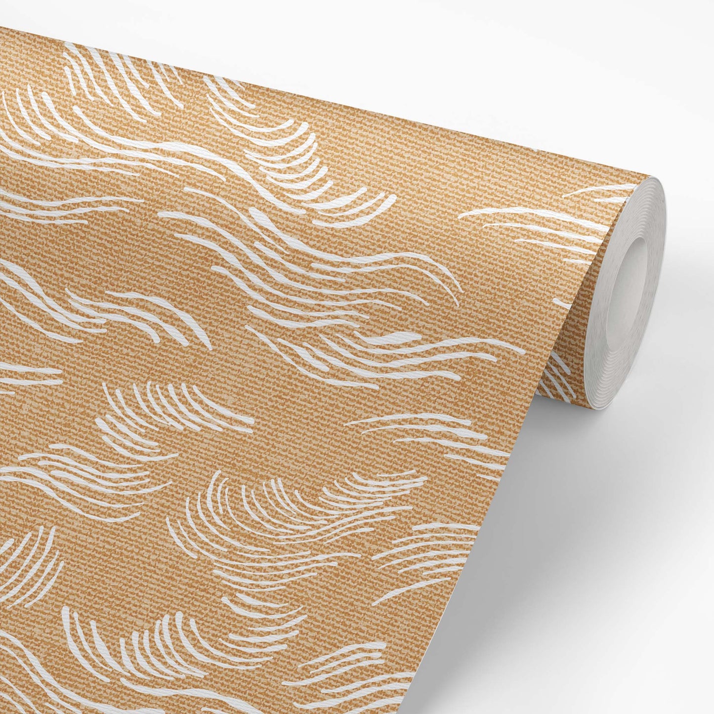 Beach Waves Wallpaper - Tawny
