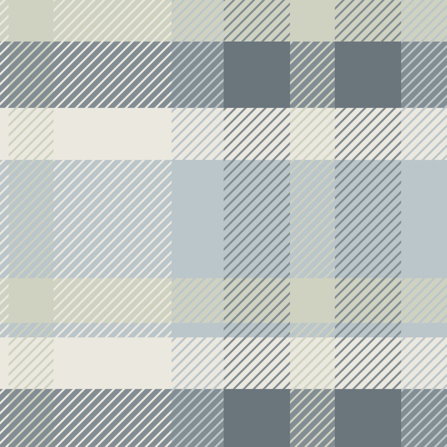 Beau Plaid Wallpaper - Blue Green