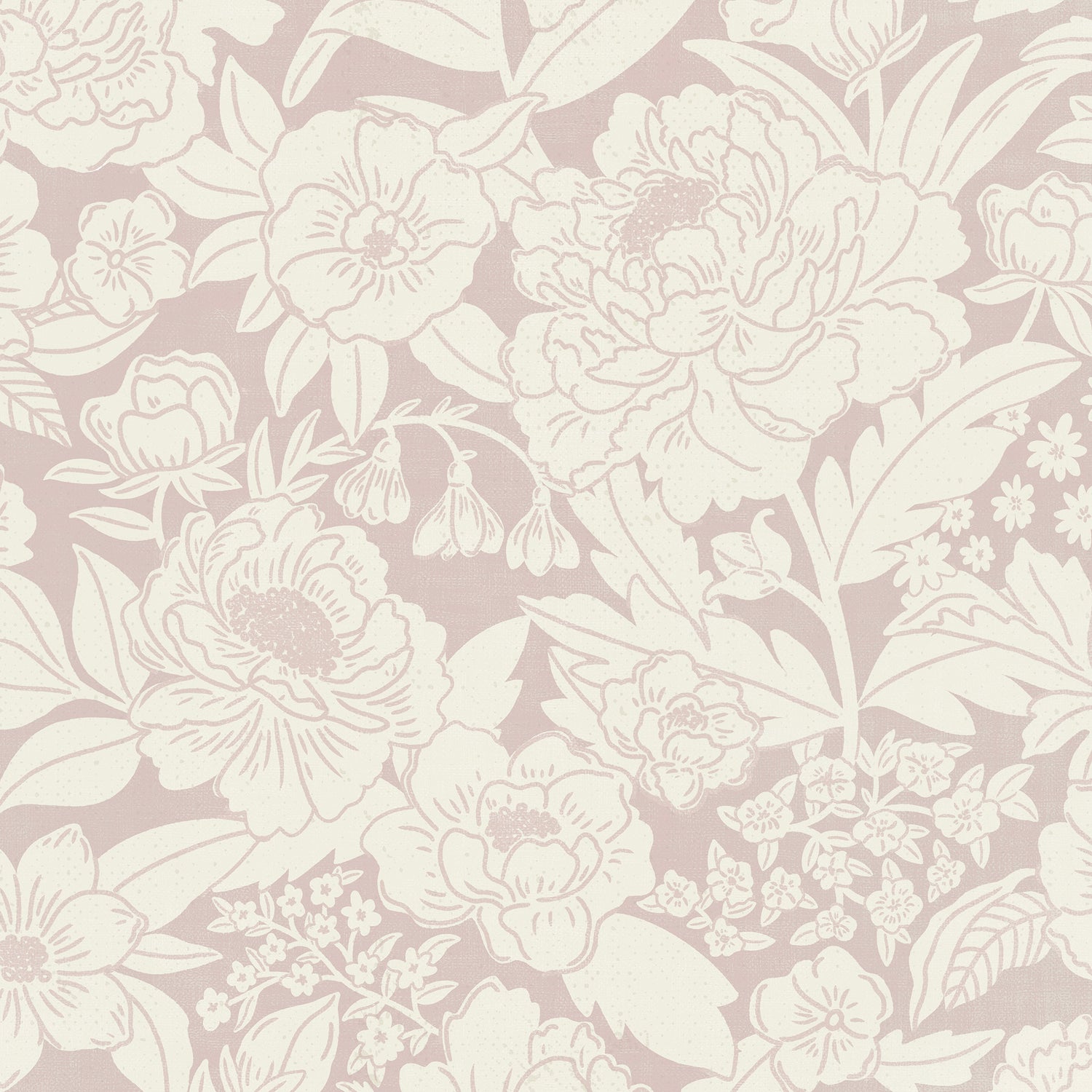 Blooming Wallpaper in Rose shown close up