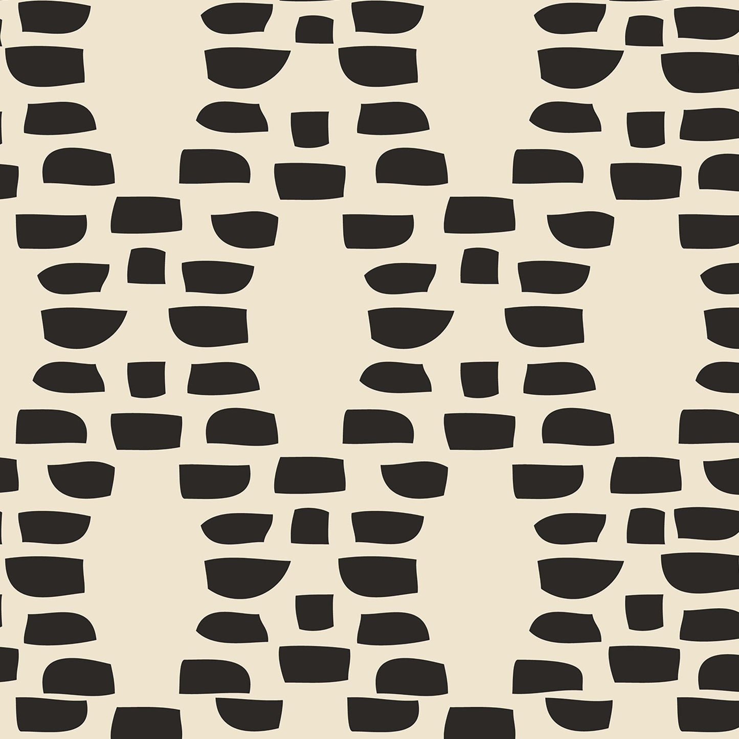 Closeup view of Incan Trellis Wallpaper in Cream by artist Brenda Bird