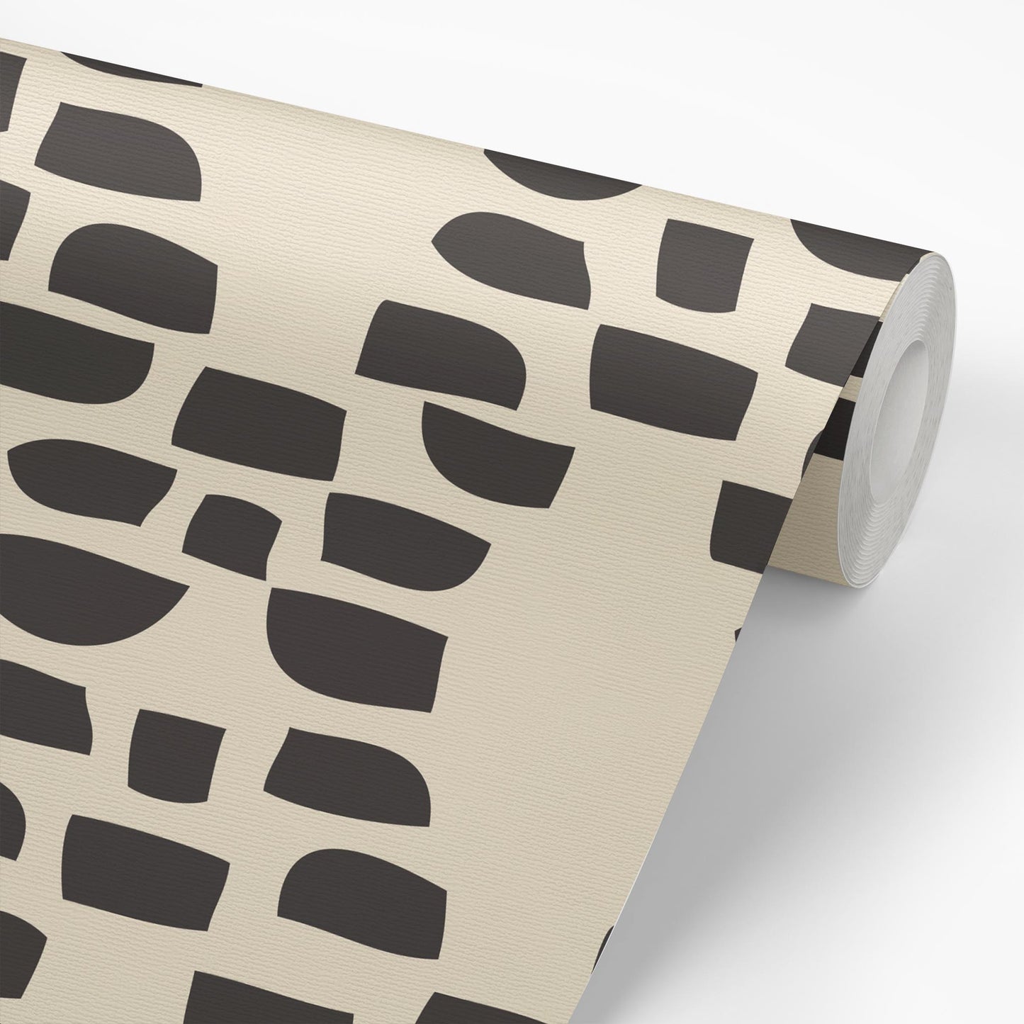 Sample roll of Incan Trellis Wallpaper in Cream by artist Brenda Bird