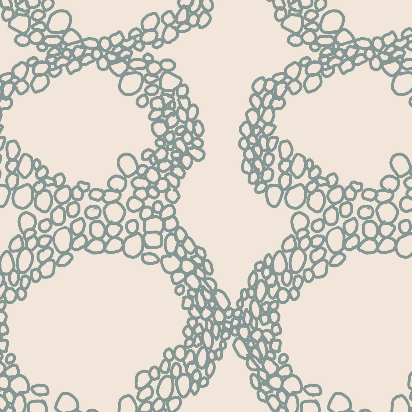 Closeup view of Circles Wallpaper in Sage by artist Brenda Bird