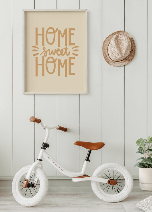 Home Sweet Home art print pictured in a Living Room