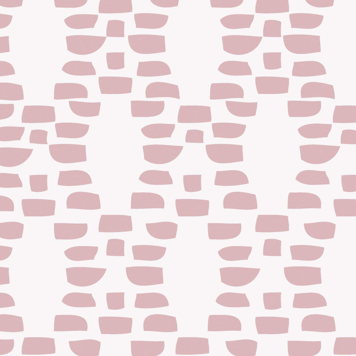 Closeup view of Incan Trellis Wallpaper in Dusty Rose by artist Brenda Bird