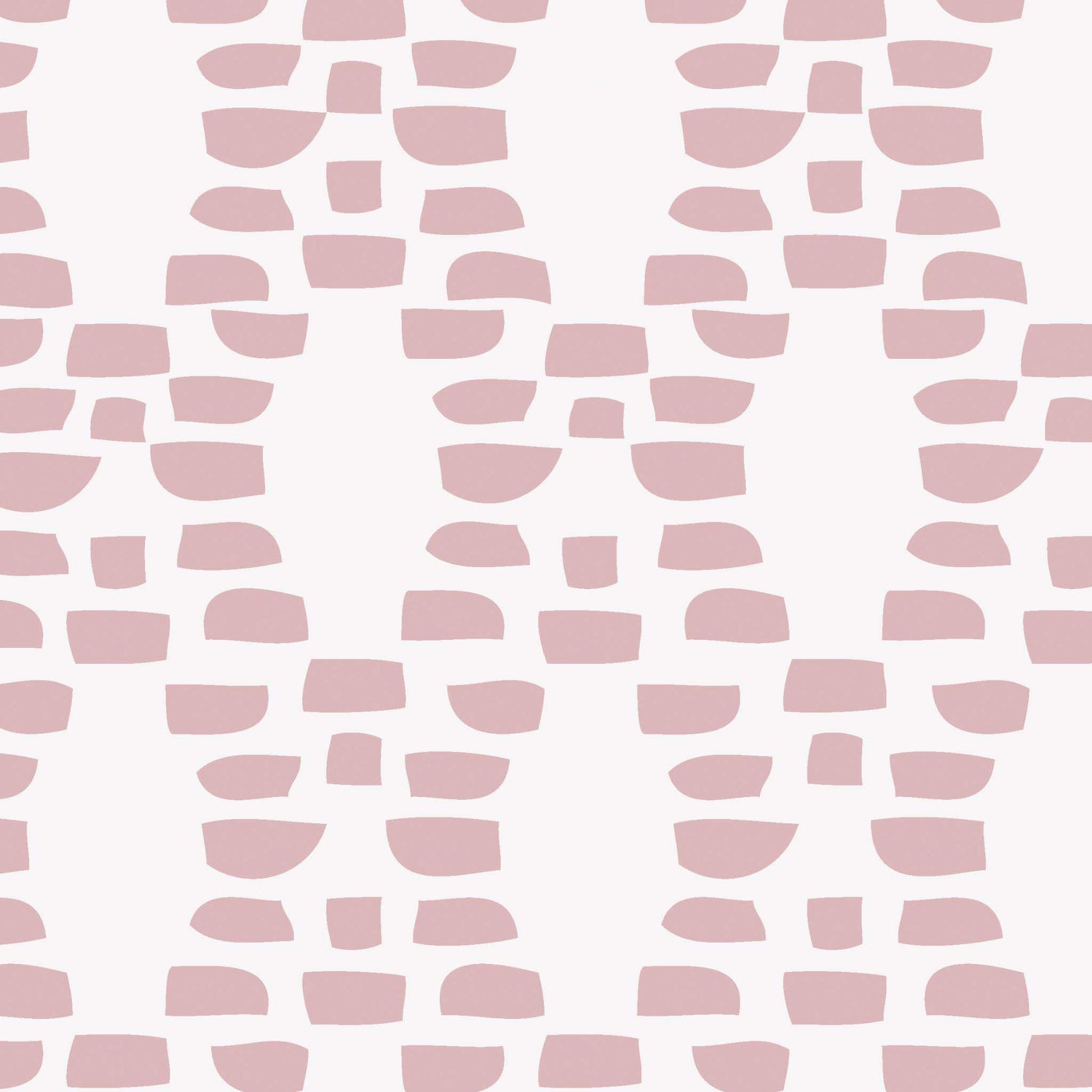Closeup view of Incan Trellis Wallpaper in Dusty Rose by artist Brenda Bird