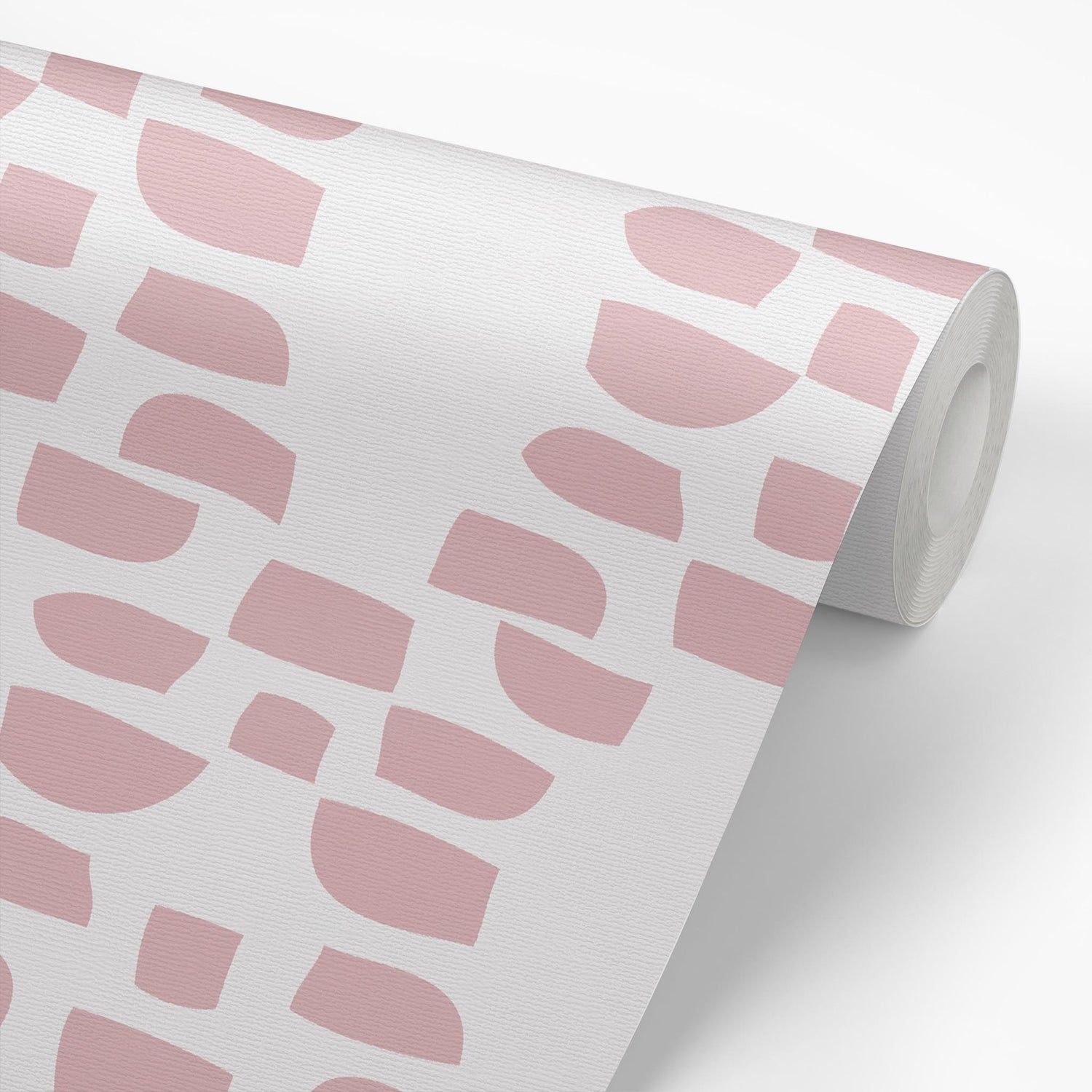 Sample roll of Incan Trellis Wallpaper in Dusty Rose by artist Brenda Bird