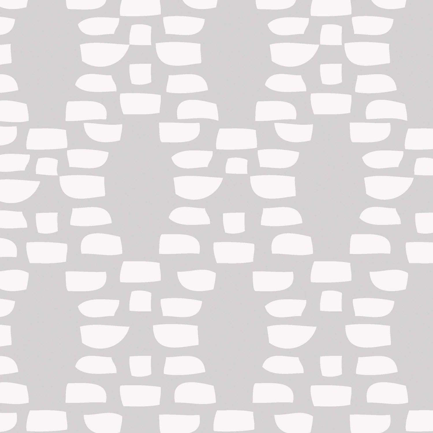 Closeup view of Incan Trellis Wallpaper in Gray by artist Brenda Bird