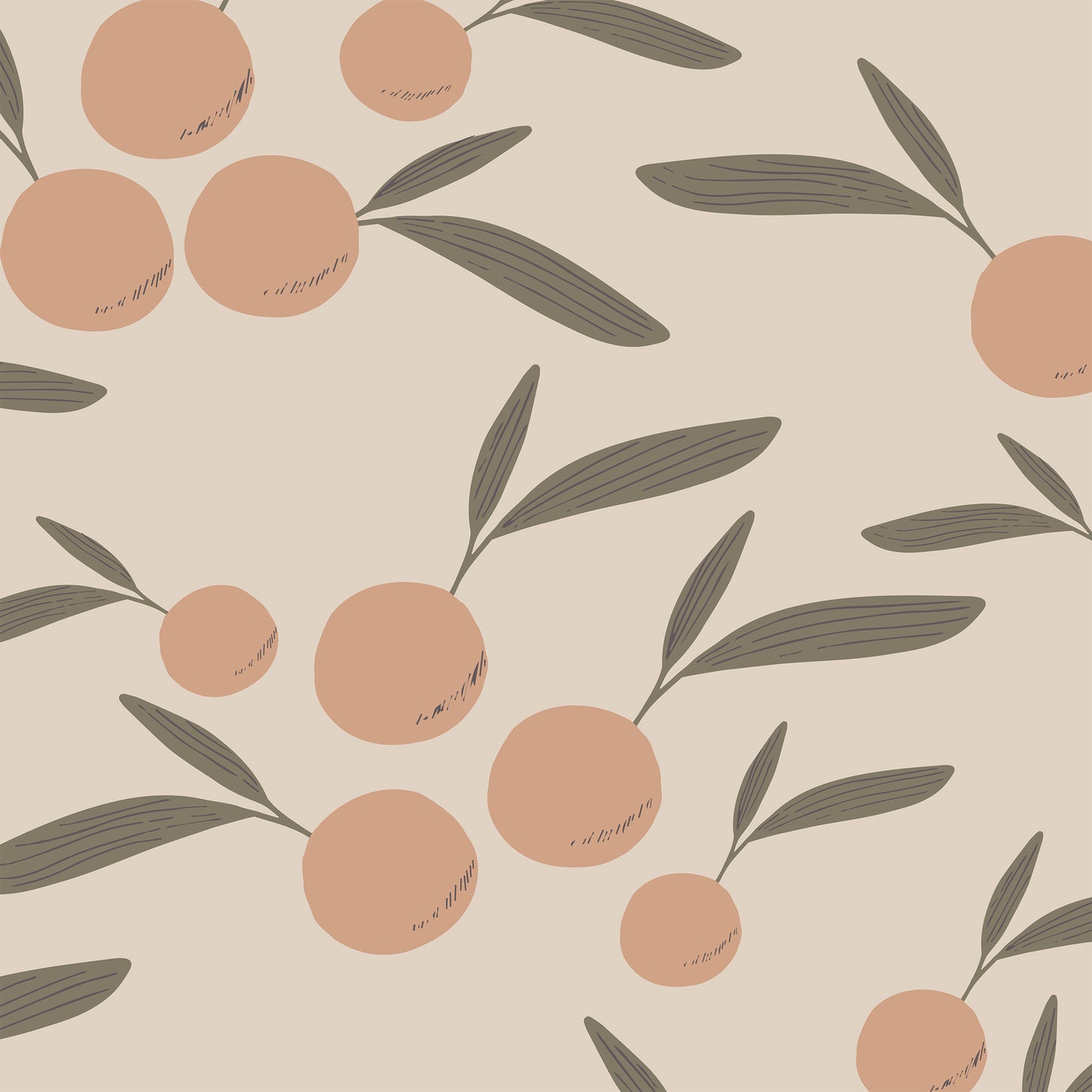 Sweet Clementines Wallpaper - Neutral