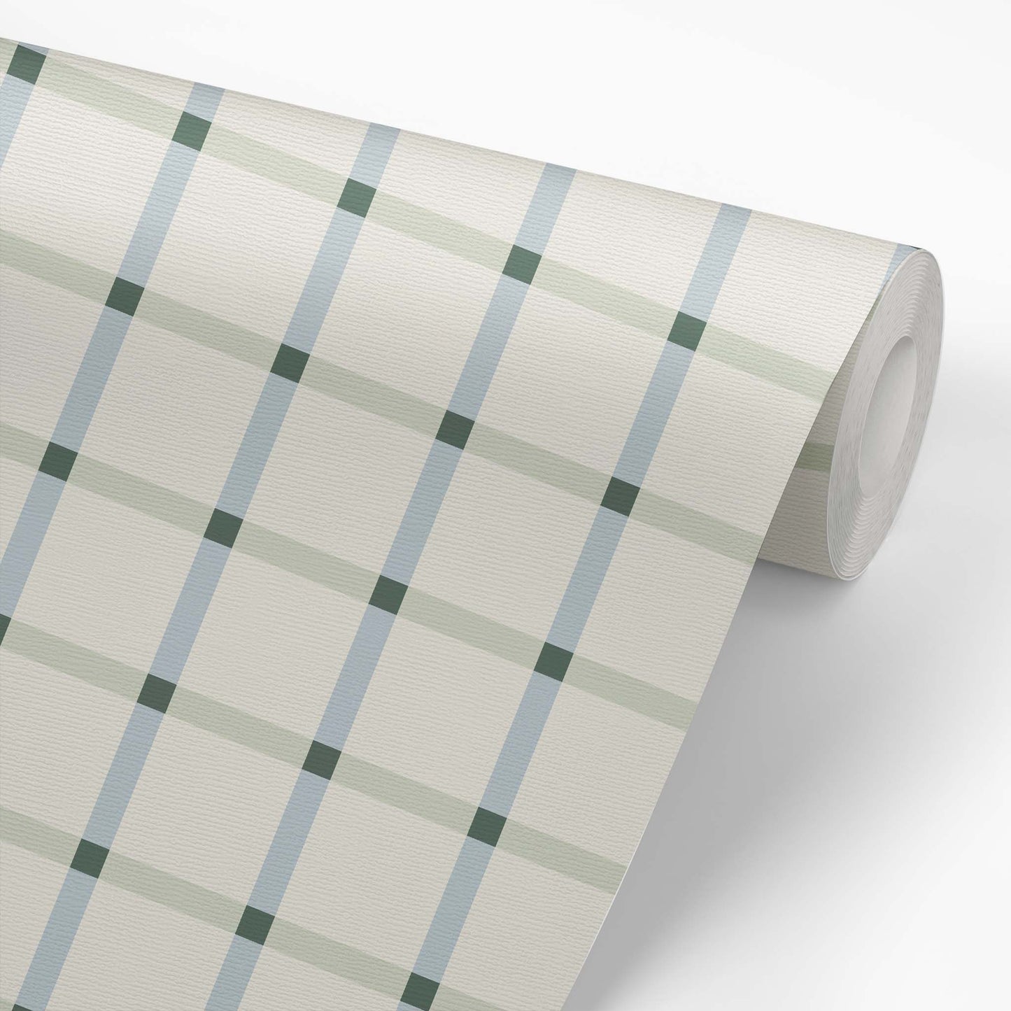 Classy Plaid Squares Wallpaper - Blue Green