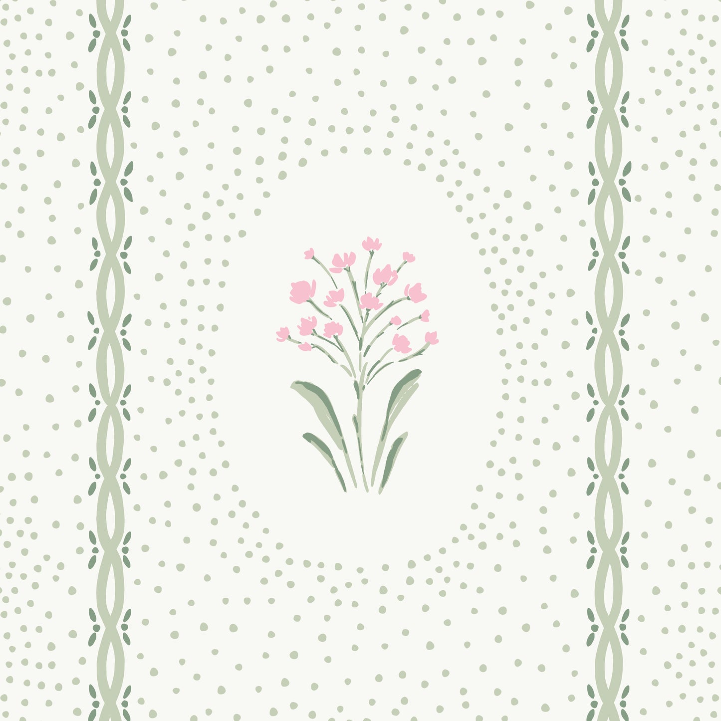 Cottage Dainty Floral Wallpaper - Light Green