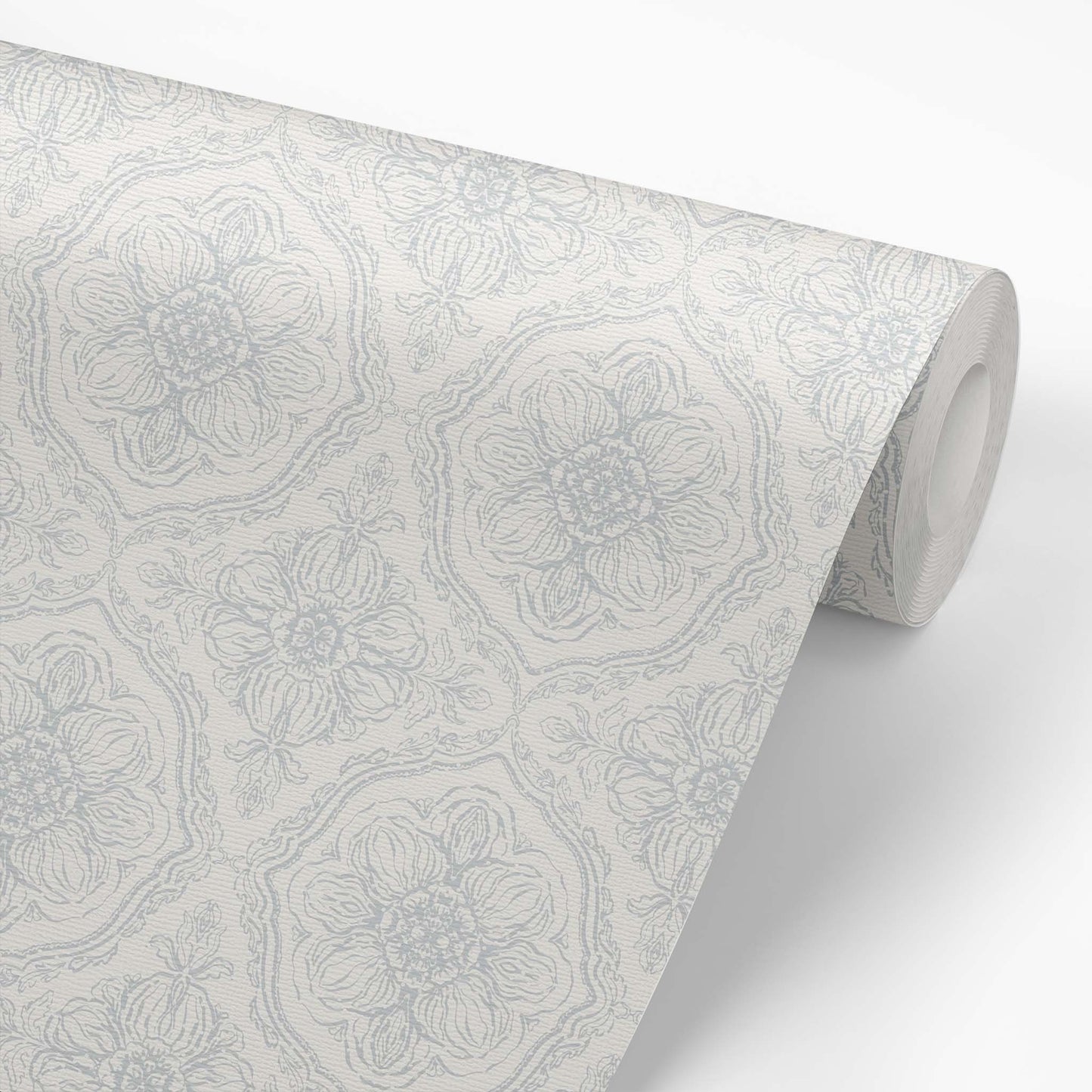Roll of floral patterned wallpaper