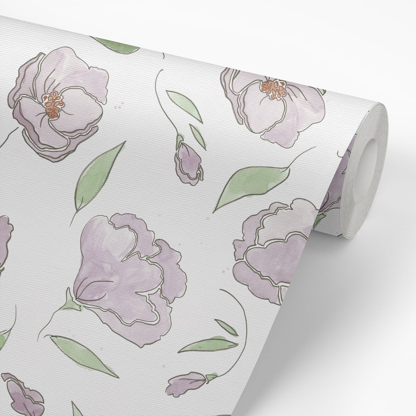 Dancing Peonies Wallpaper - Purple