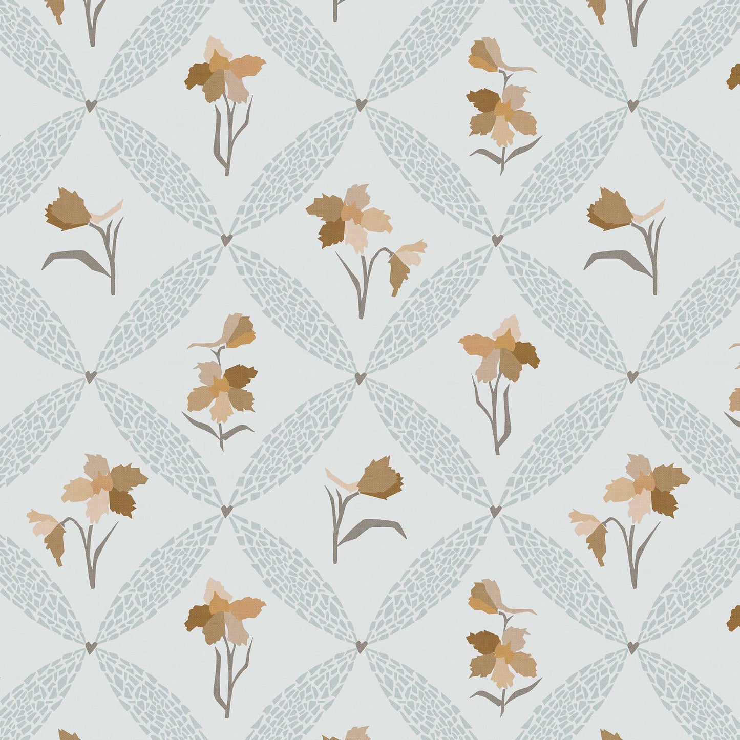 Delphinium Wallpaper in Cornflower Blue shown in a closeup view