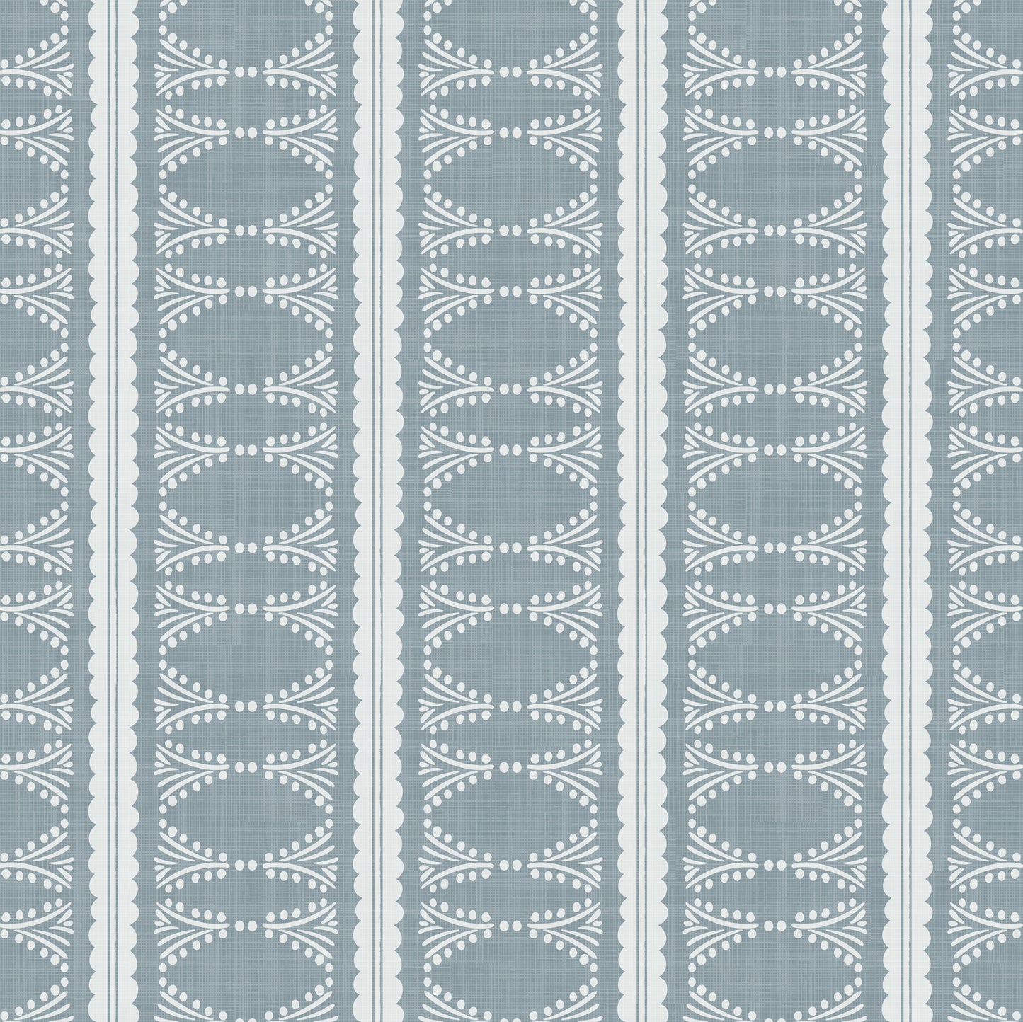 Scalloped Victorian Stripe Wallpaper shown close up.