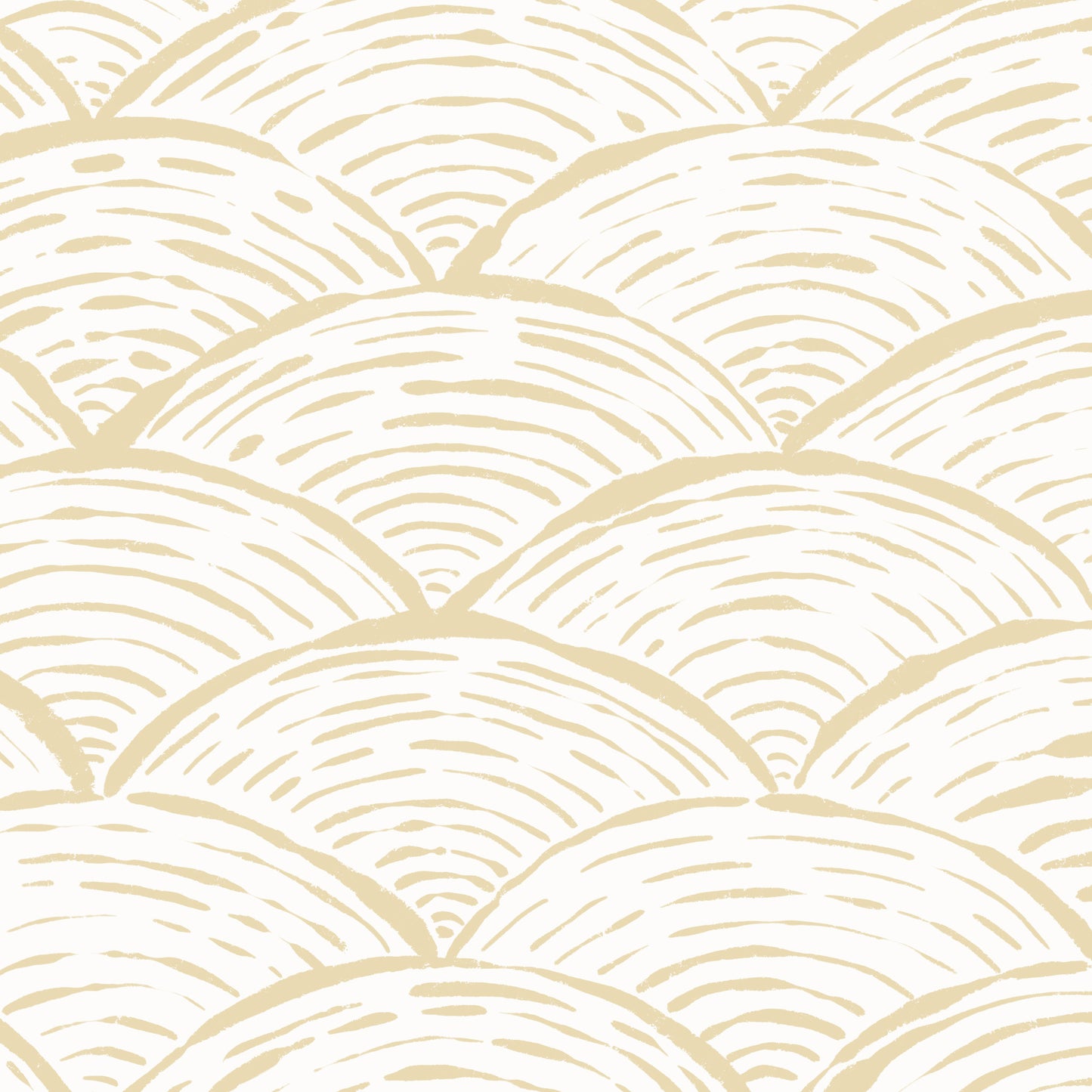 Scallops Wallpaper in Tan shown in a close up view.