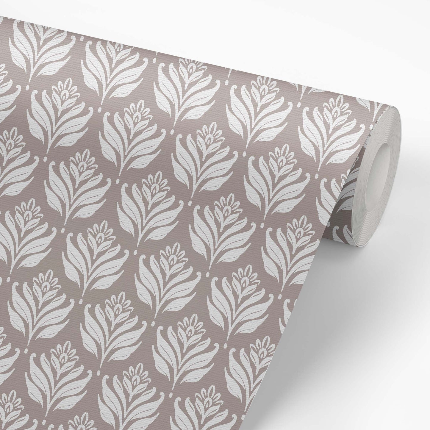 Elegant Leaves Wallpaper - Milk Chocolate