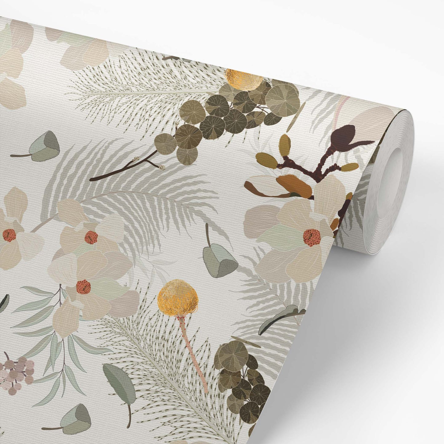 Ella Tropical Florals Wallpaper - Warm