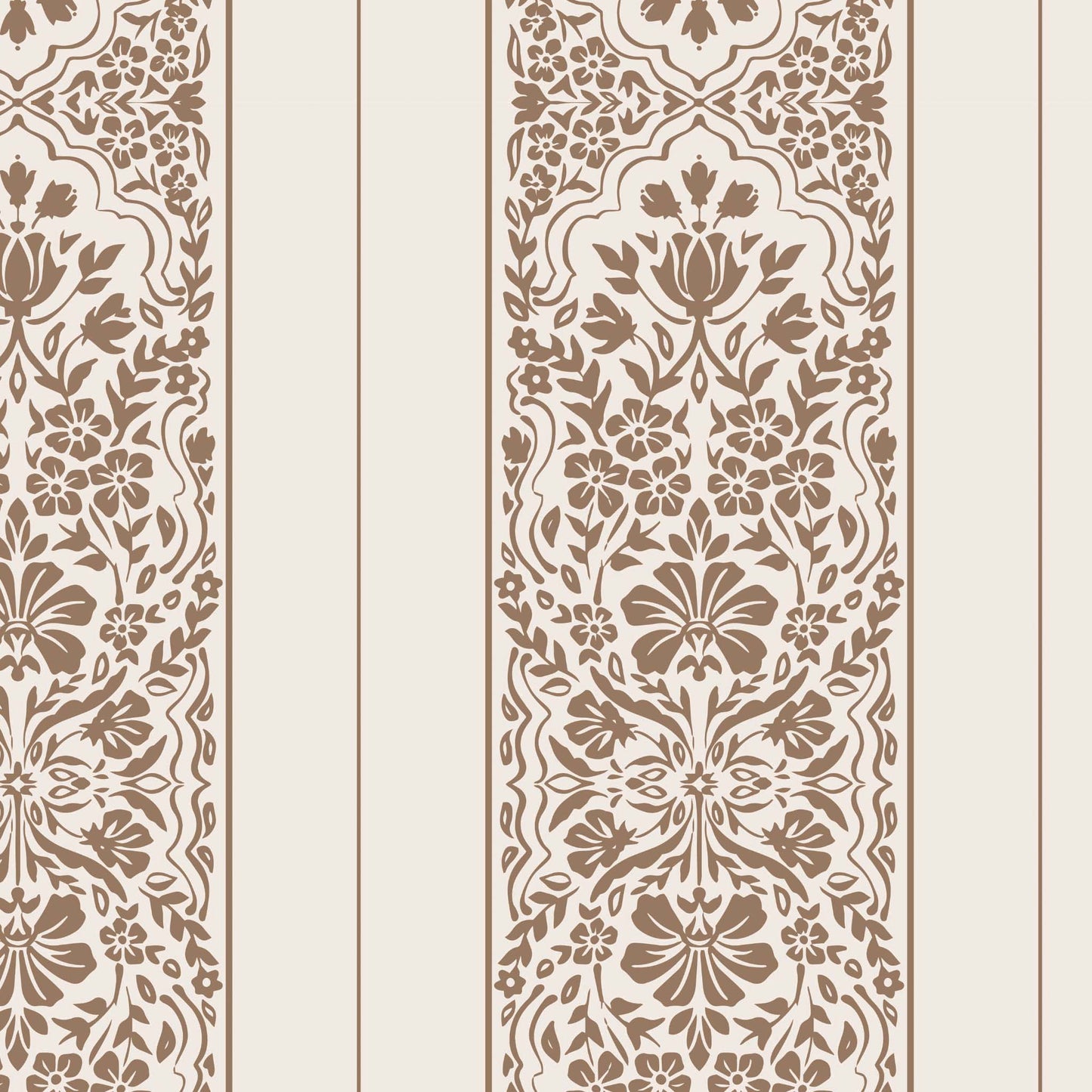 Decorative floral pattern with vertical stripes