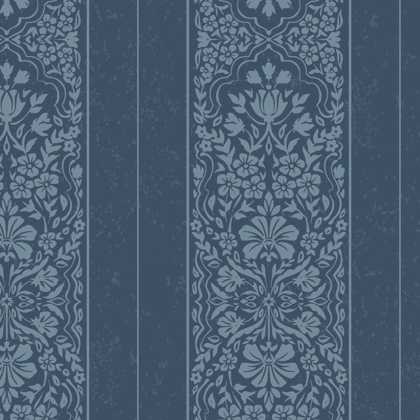 Decorative blue patterned wallpaper with vertical stripes