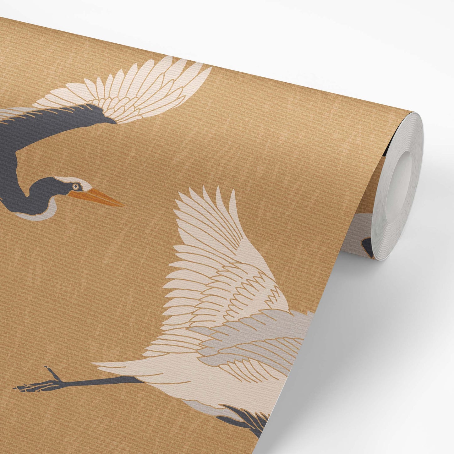 Flying Herons Wallpaper - Tawny
