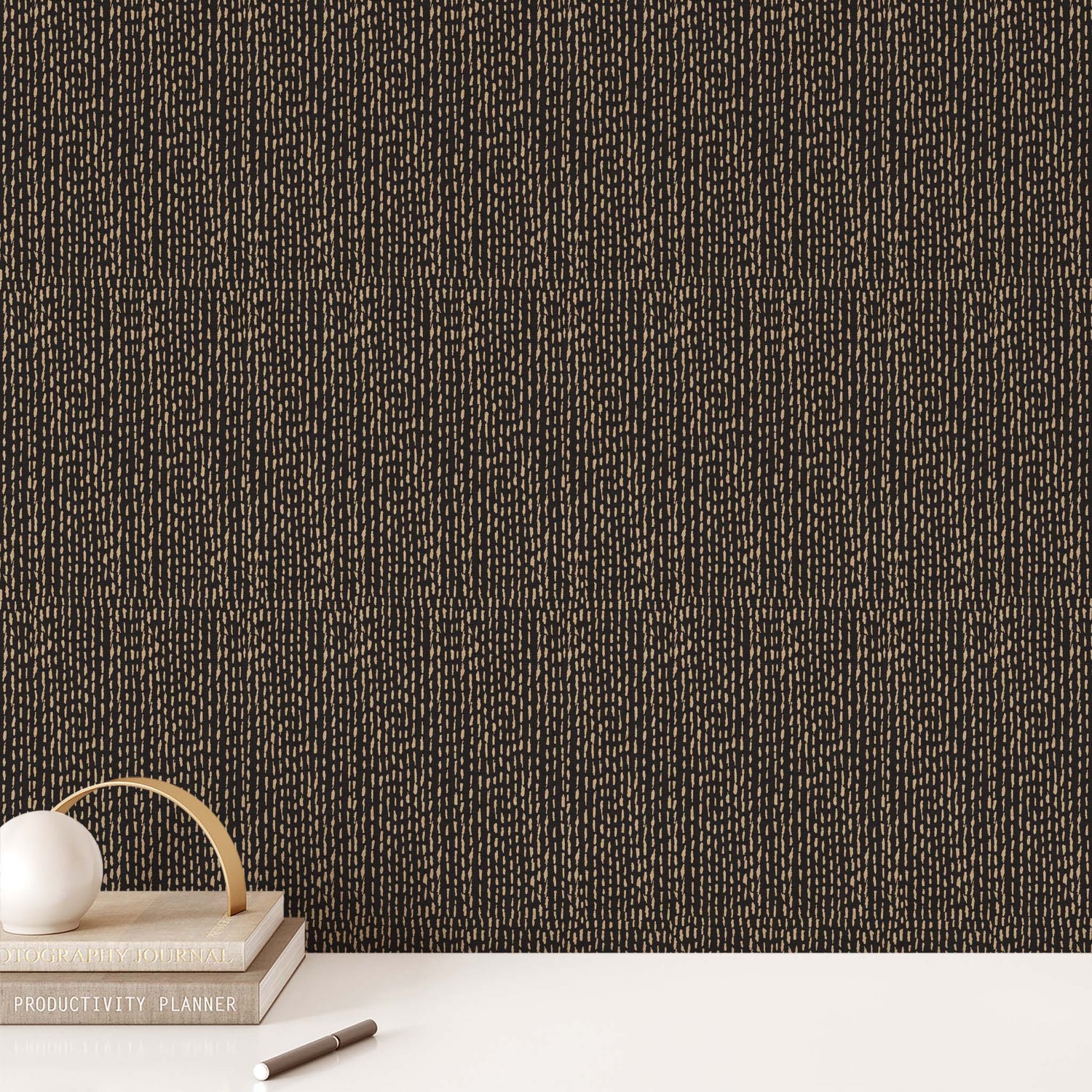 Brighten up your walls with this Freehand Dashes Wallpaper — the perfect mix of beige and charcoal. With freehand dashes, this wallpaper can liven up any space, adding unique depth to the room.