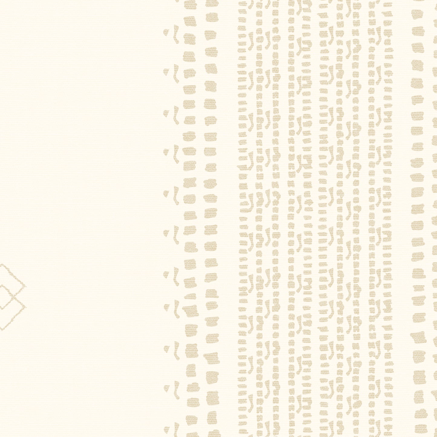 French Linen Stripes Wallpaper - Beige on Cream
