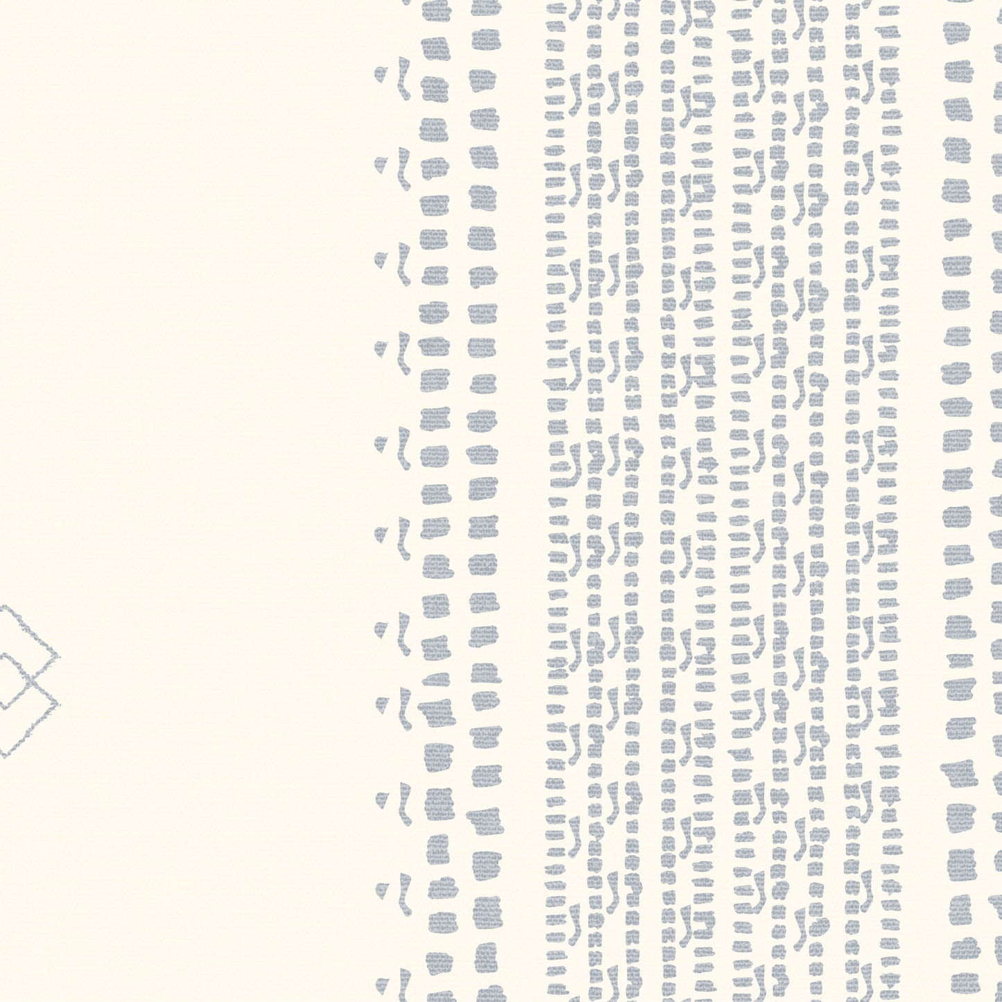 French Linen Stripes Wallpaper - Blue on Cream