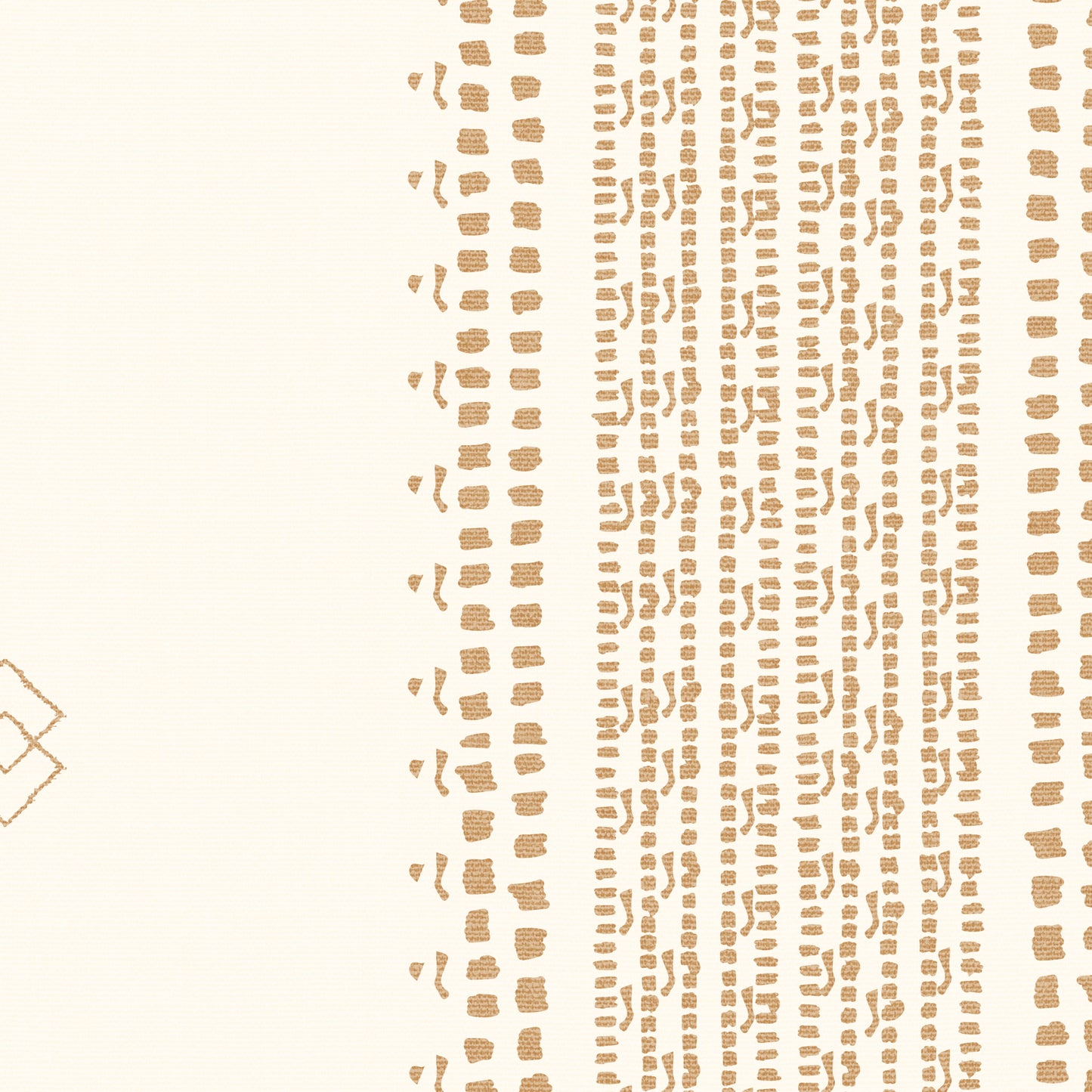 French Linen Stripes Wallpaper - Caramel on Cream