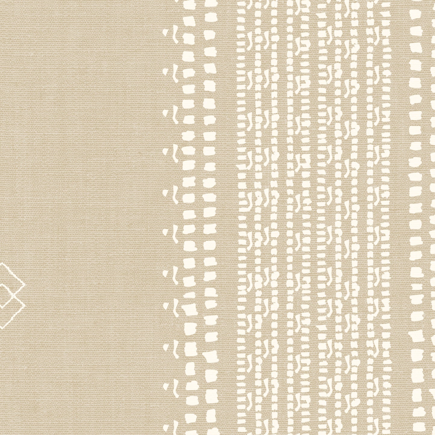 French Linen Stripes Wallpaper - Cream on Beige