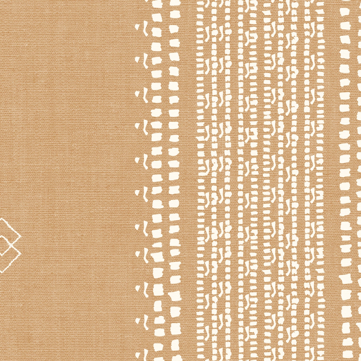 French Linen Stripes Wallpaper - Cream on Caramel