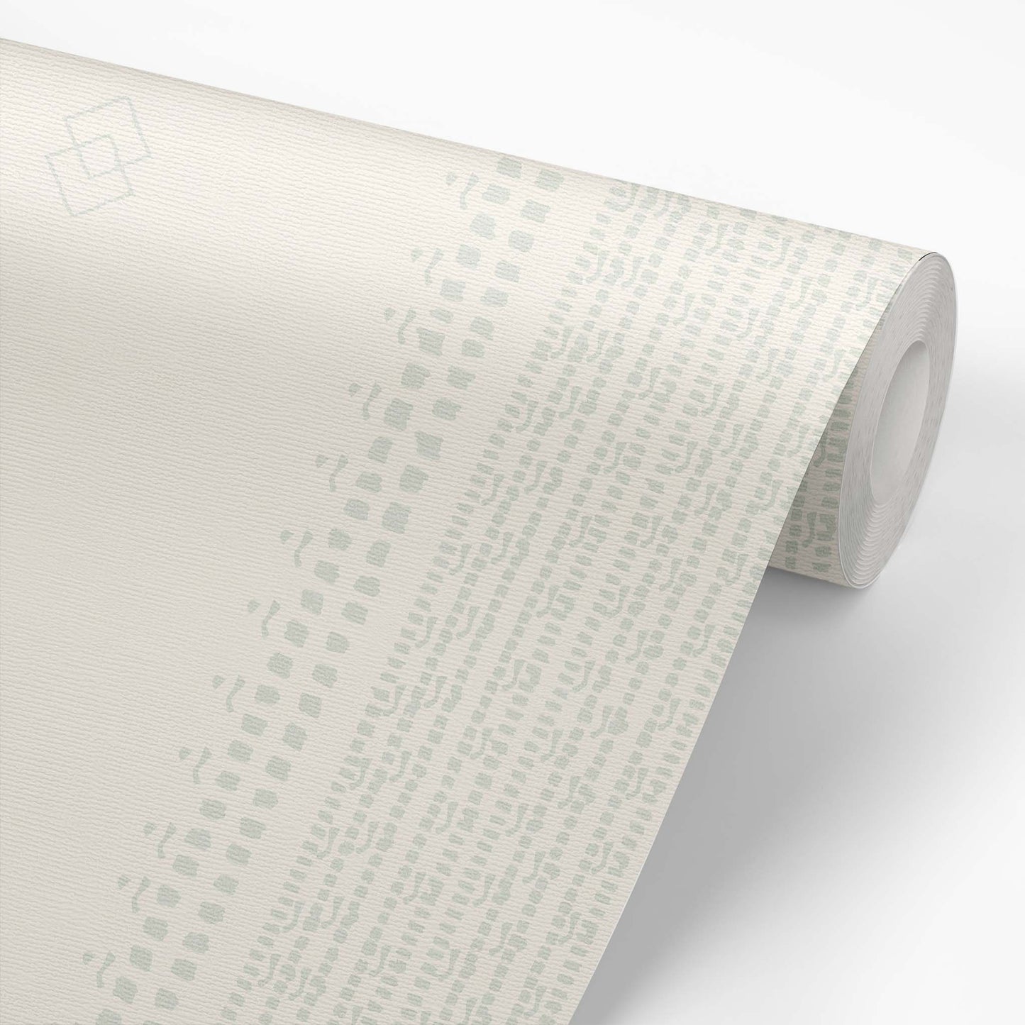 French Linen Stripes Wallpaper - Light Sage
