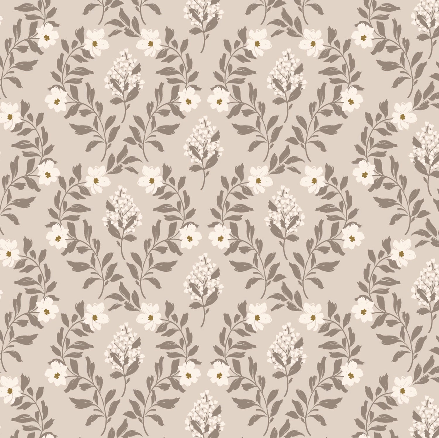 Hildegard Floral Wallpaper shown close up.