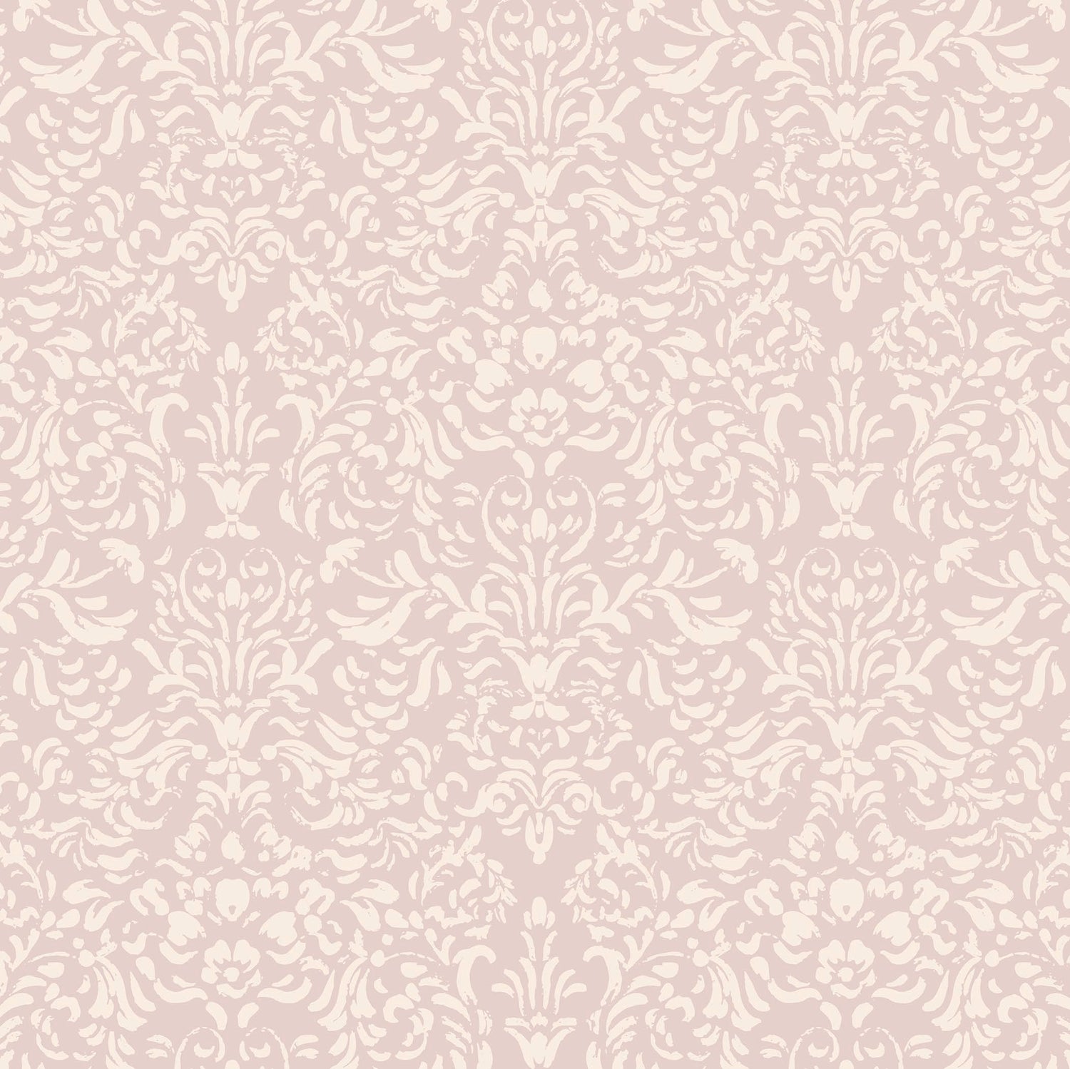 Luxe Toile Elegance Wallpaper in Blush shown close up.