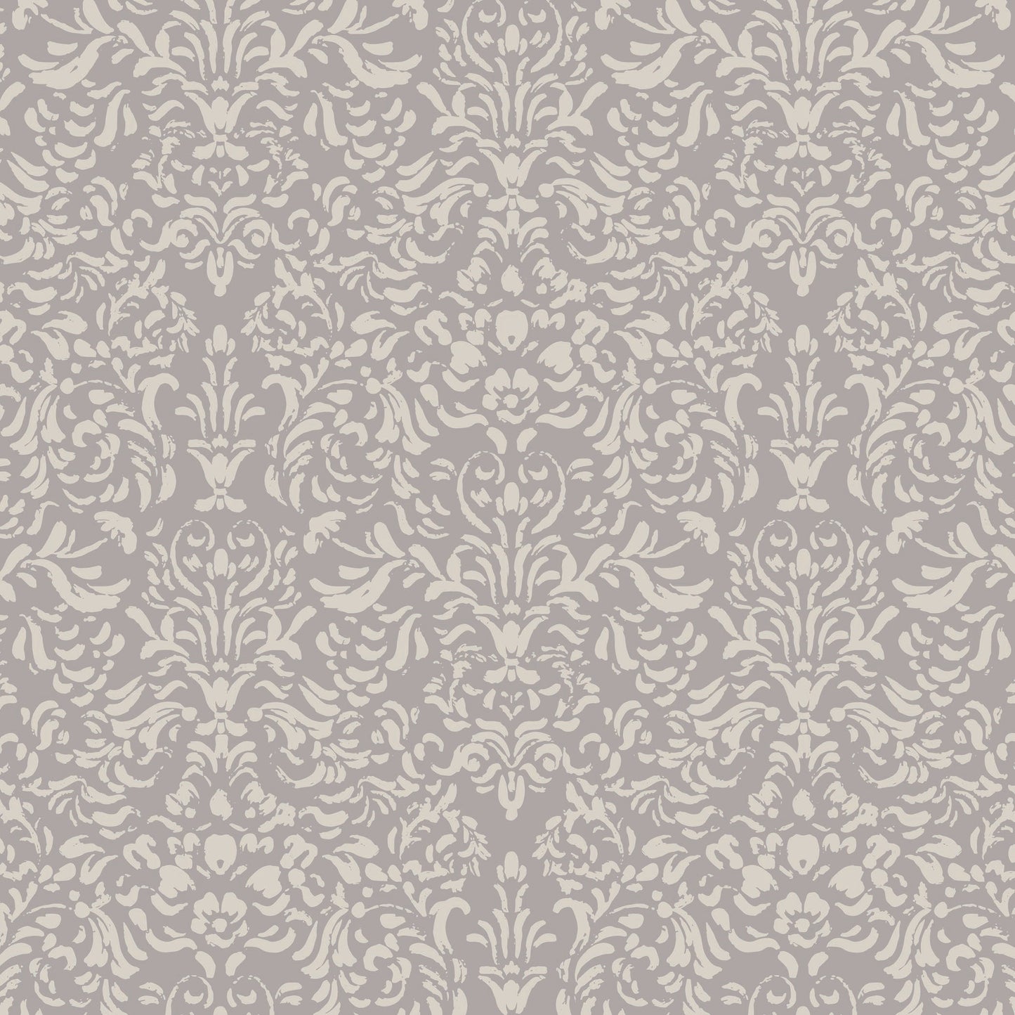 Luxe Toile Elegance Wallpaper in Gray shown close up.