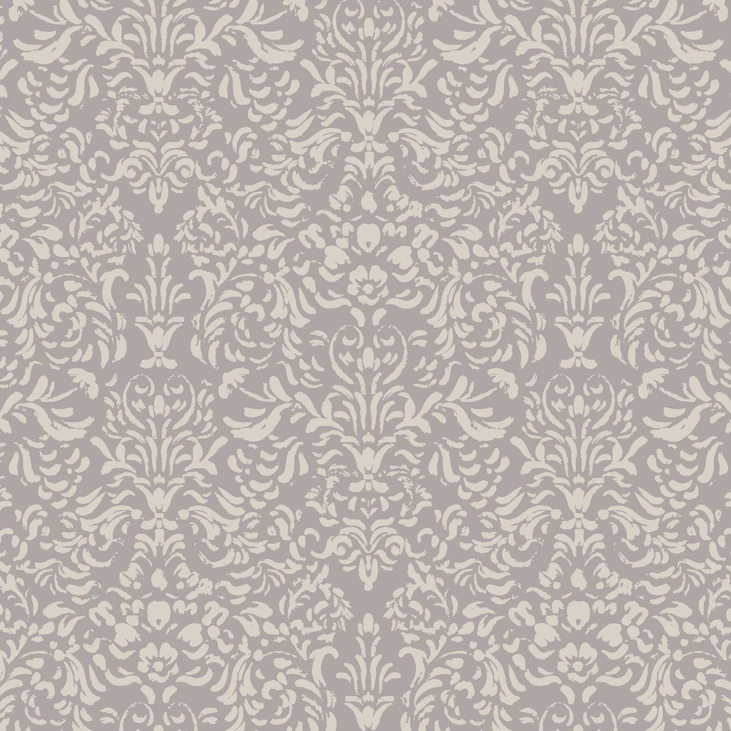 Luxe Toile Elegance Wallpaper in Gray shown close up.
