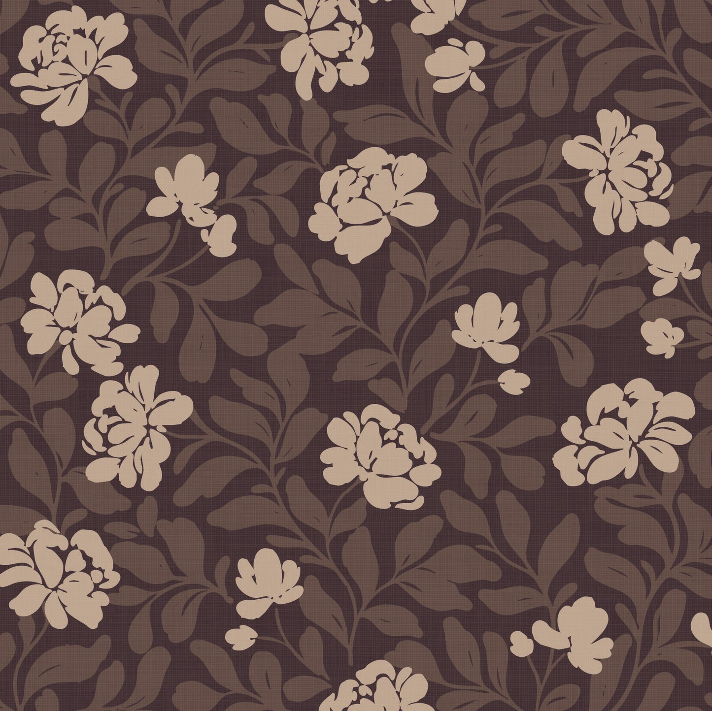 Peony Parade in Espresso shown close up.