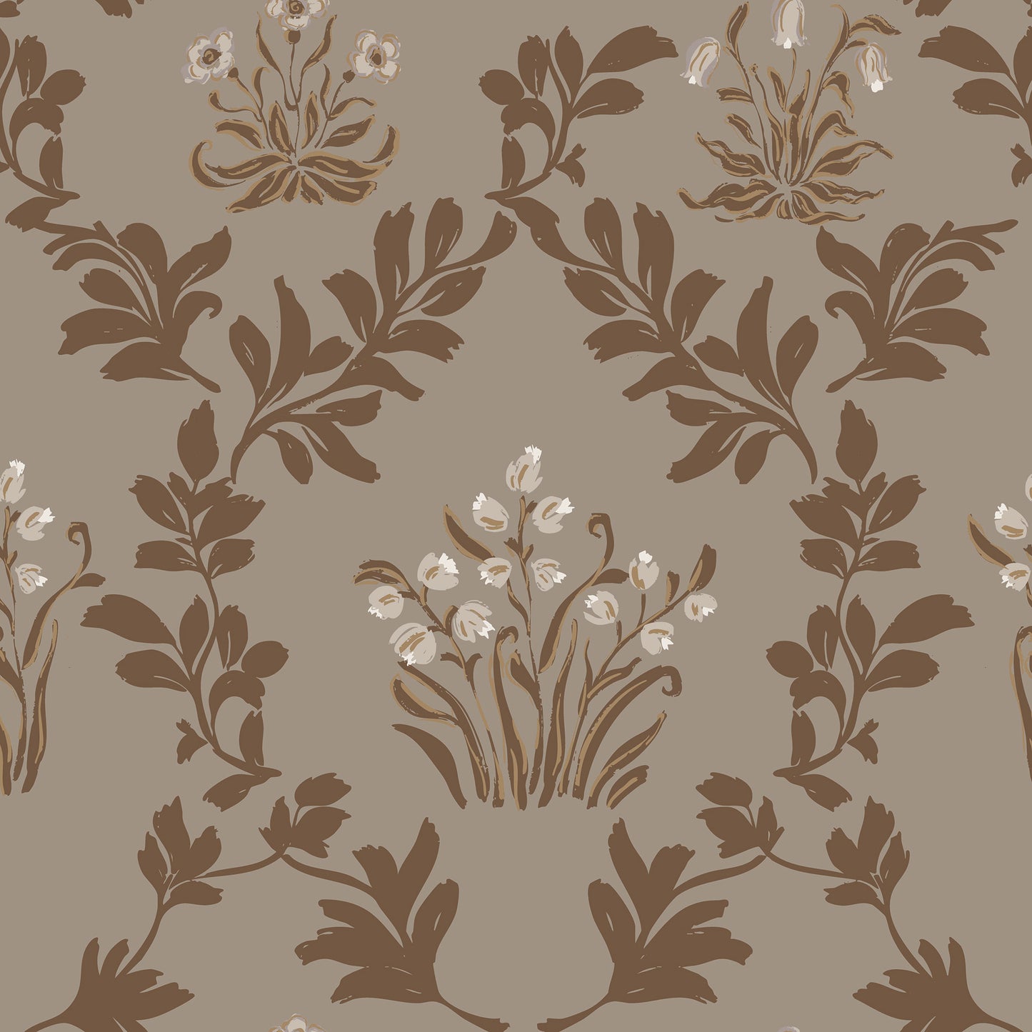 Prairie Grass Wallpaper in Brown shown close up.