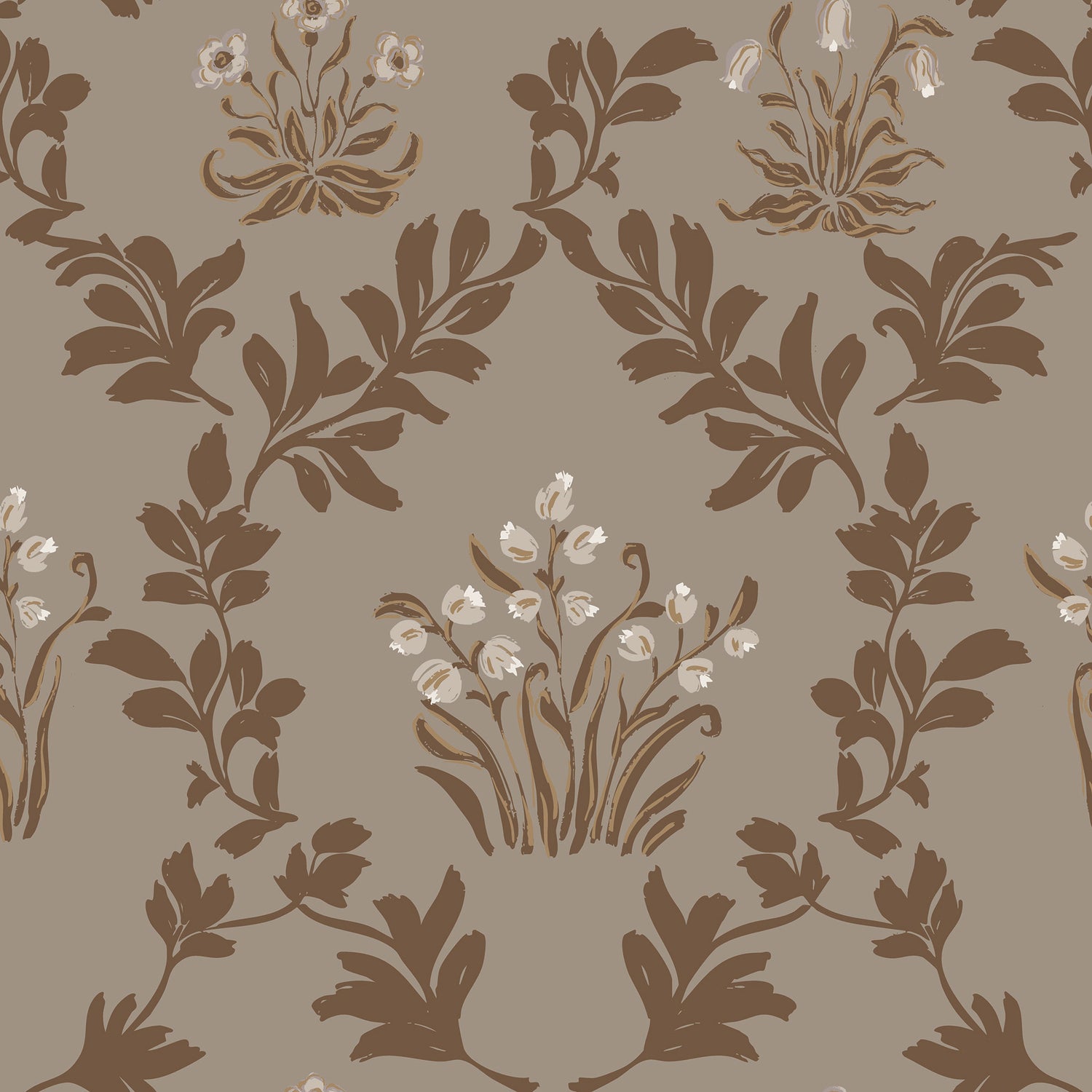 Prairie Grass Wallpaper in Brown shown close up.