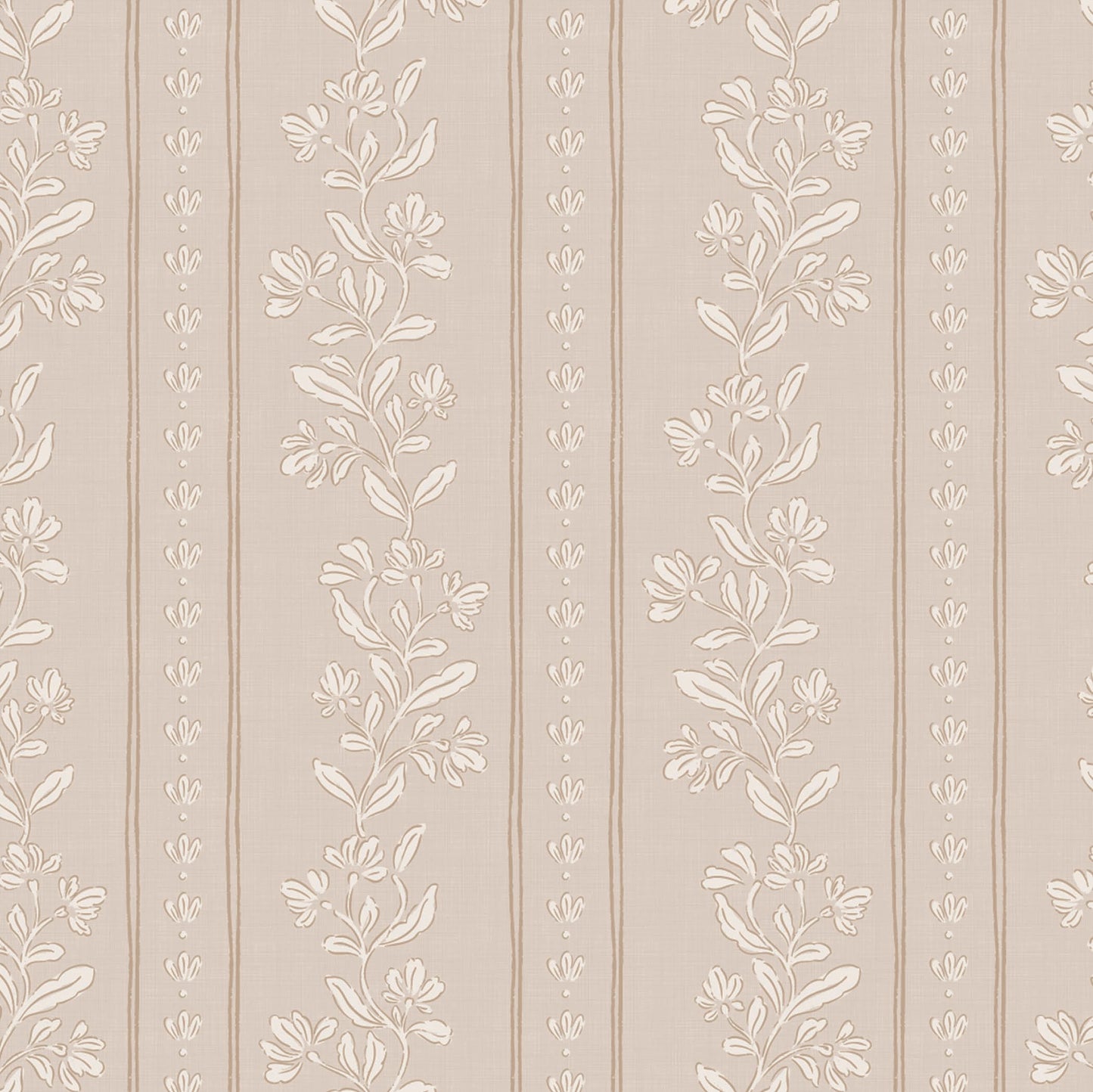 Striped Tulips Symphony Wallpaper in Desert Sand shown close up.