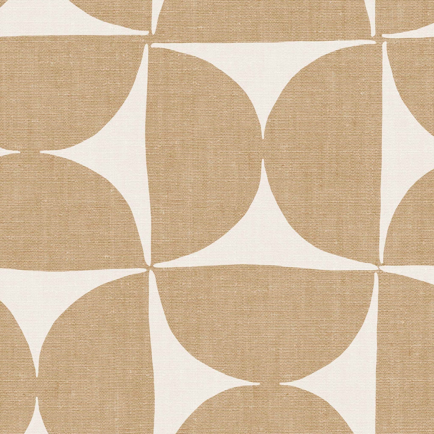 Half Circle Tile Wallpaper - Beige on Cream